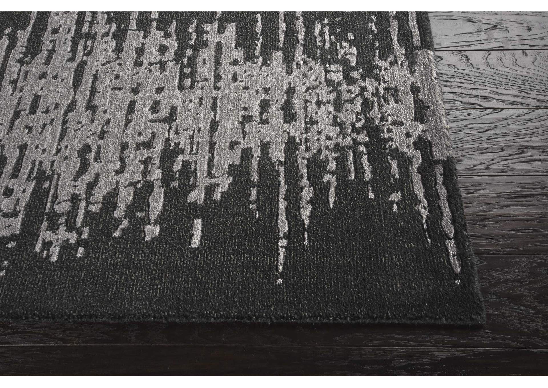 Nourison Twilight TWI11 Black and Grey 8'x10' Large Rug,Nourison