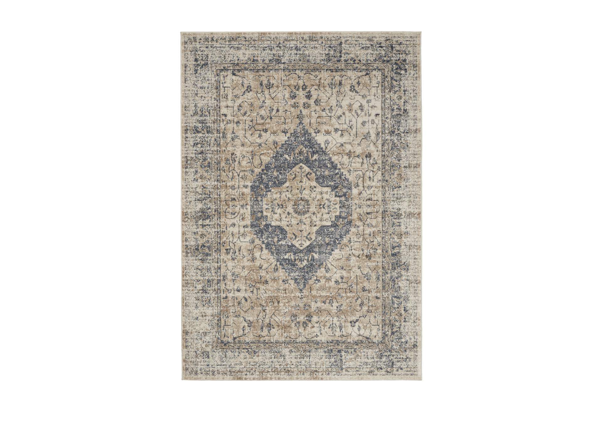 Malta by kathy ireland Home MAI11 Ivory/Blue 4'x6' Area Rug,Nourison