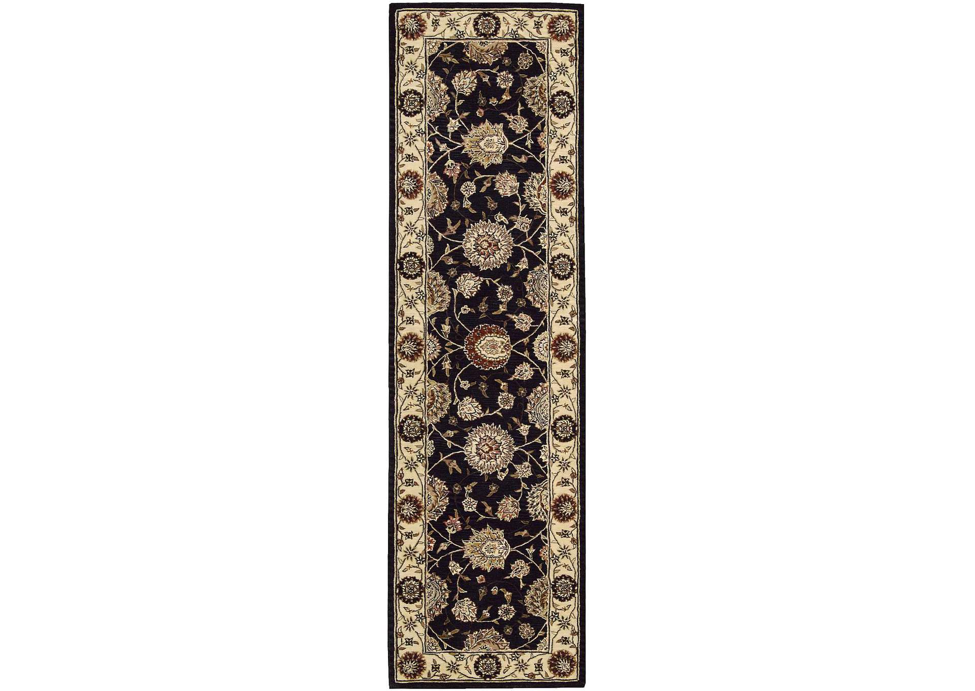 Nourison 2000 2204 Navy Blue 8' Runner Area Rug,Nourison