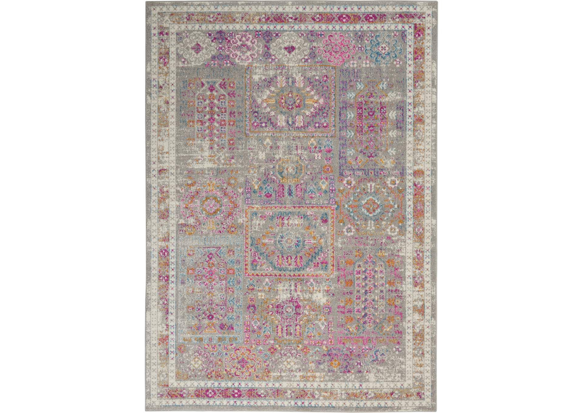 Nourison Passion 5'x7' Grey Multicolor Area Rug,Nourison
