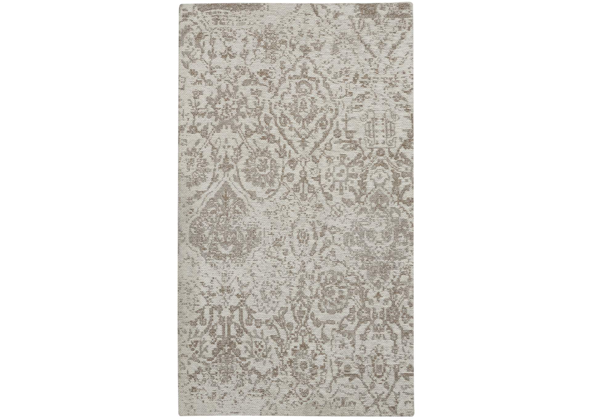 Nourison Damask 2' X 4' White Vintage Area Rug,Nourison