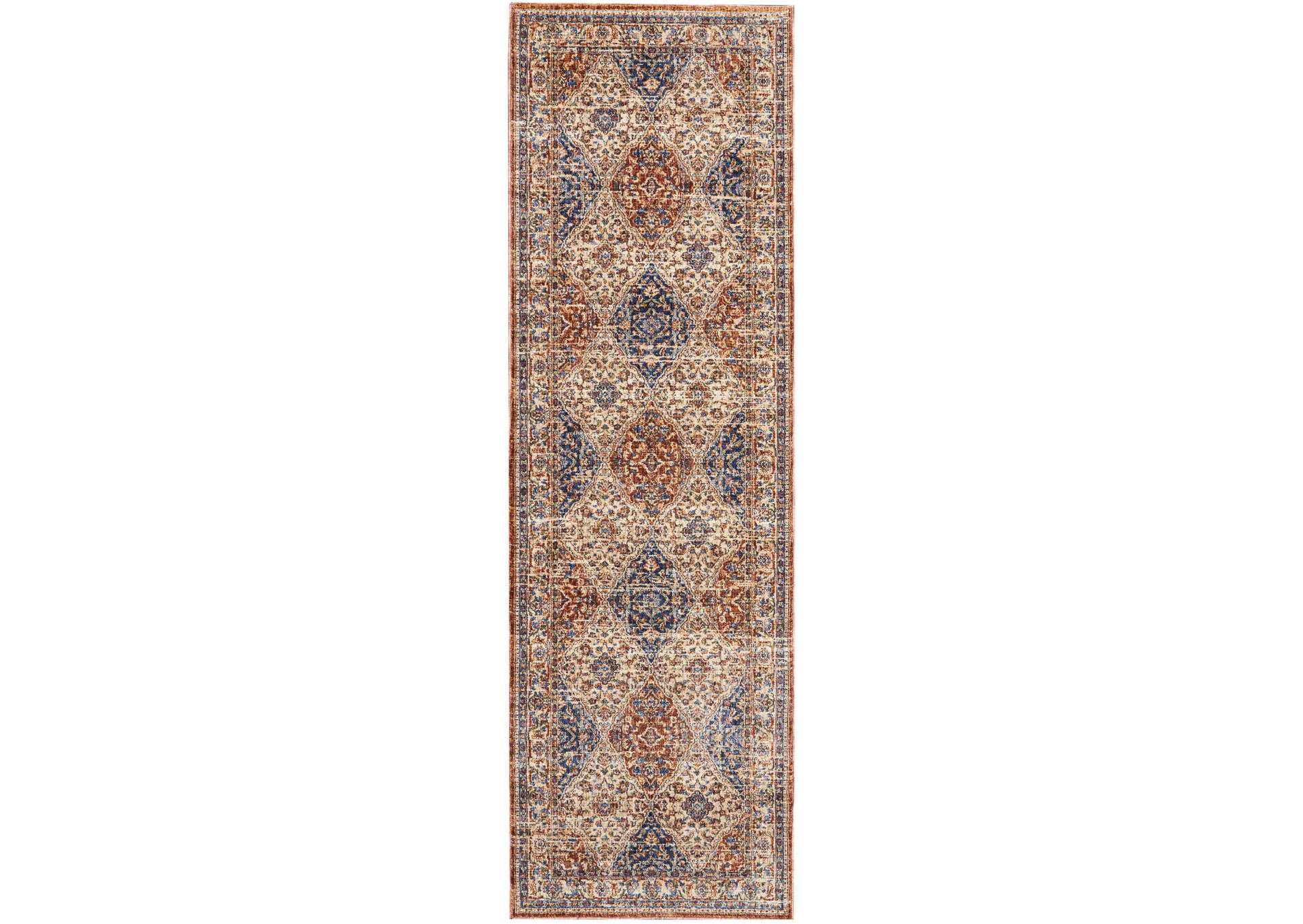 Nourison Lagos LAG05 Multicolor 8' Runner Low-pile Hallway Rug,Nourison
