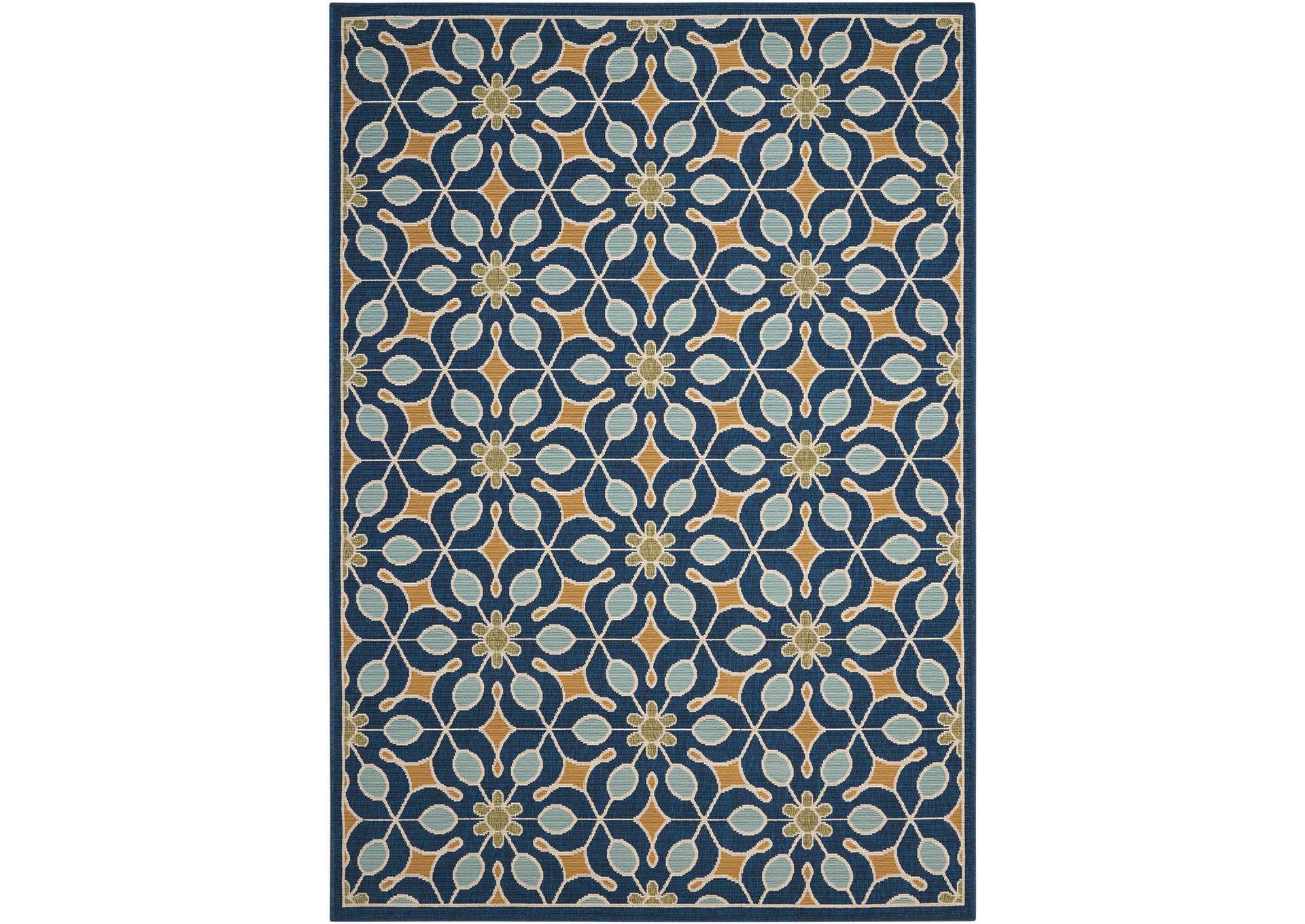 Nourison Caribbean CRB07 Dark Blue 4'x6' Area Rug,Nourison