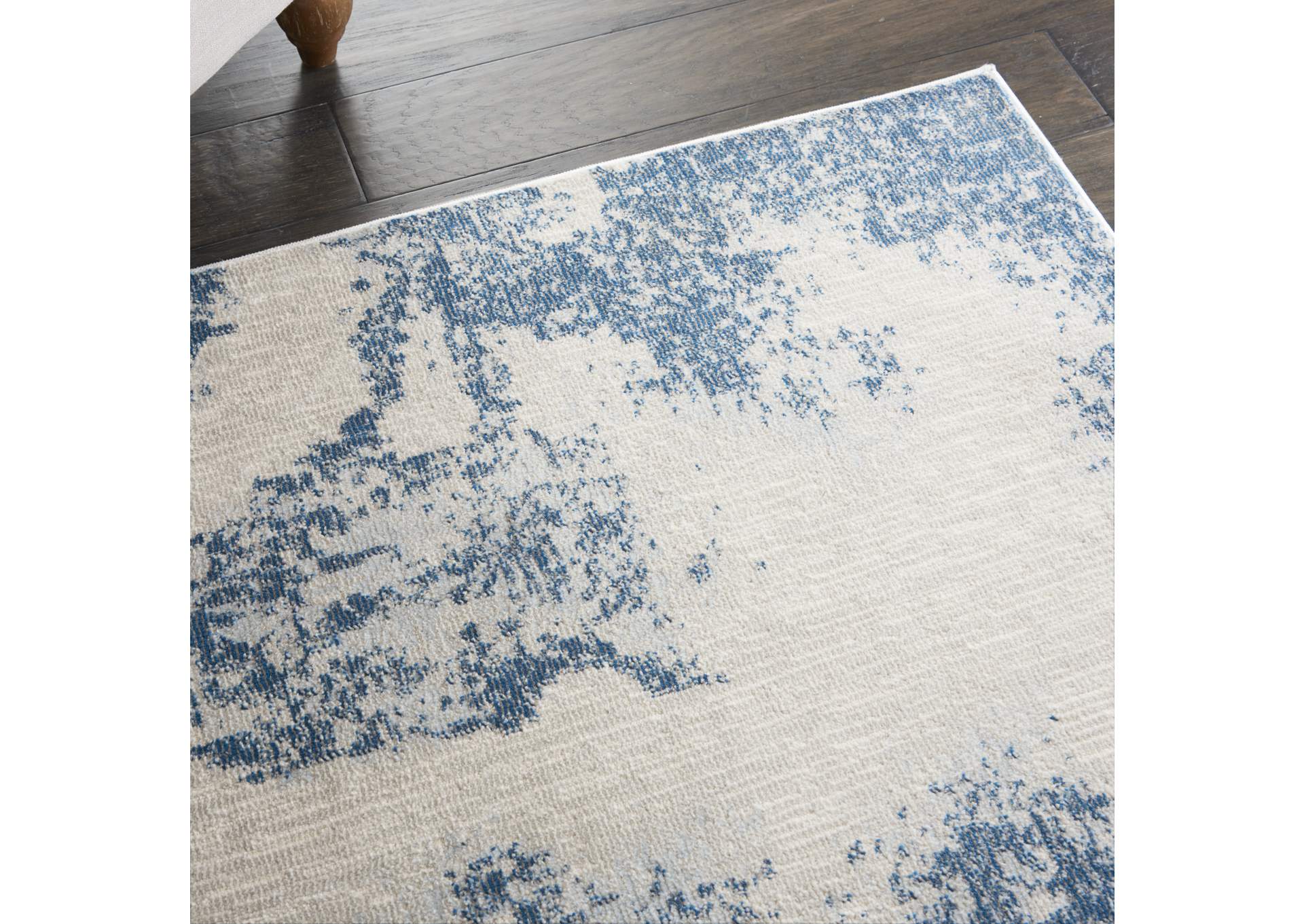 Nourison Etchings 4' x 6' Ivory/Light Blue Abstract Area Rug,Nourison