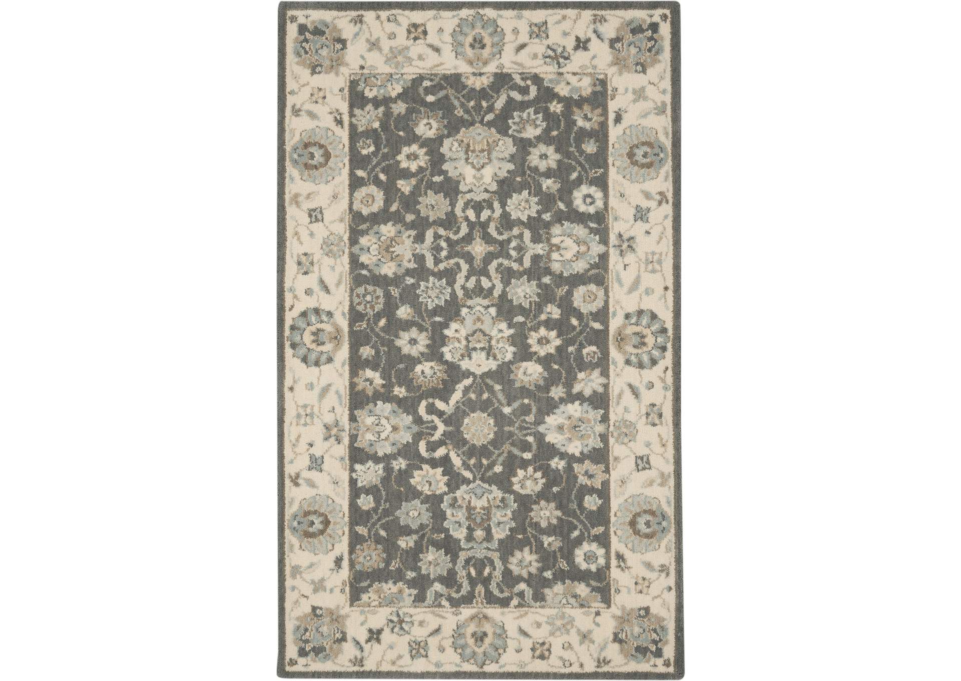 Nourison Living Treasures 3' x 4' Grey and Ivory Area Rug,Nourison