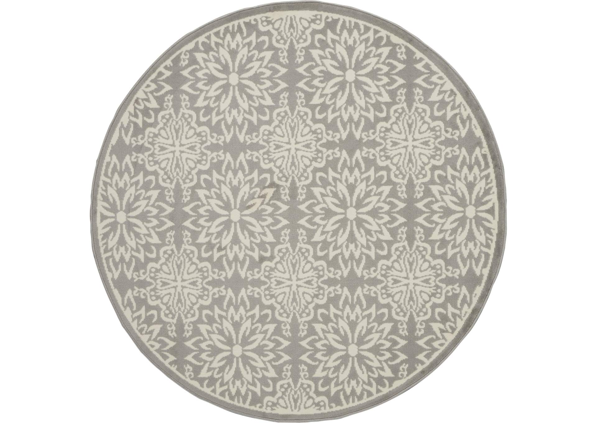 Nourison Jubilant JUB06 Grey 5' Round Beach Area Rug,Nourison