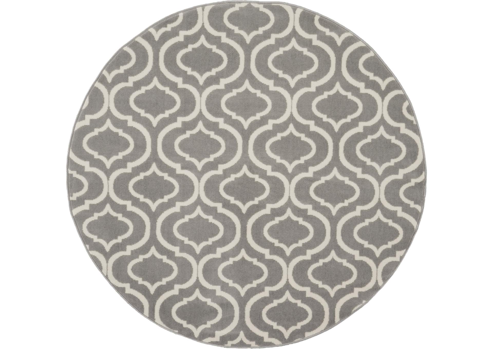 Nourison Jubilant JUB19 Grey 5' Round Moroccan Area Rug,Nourison