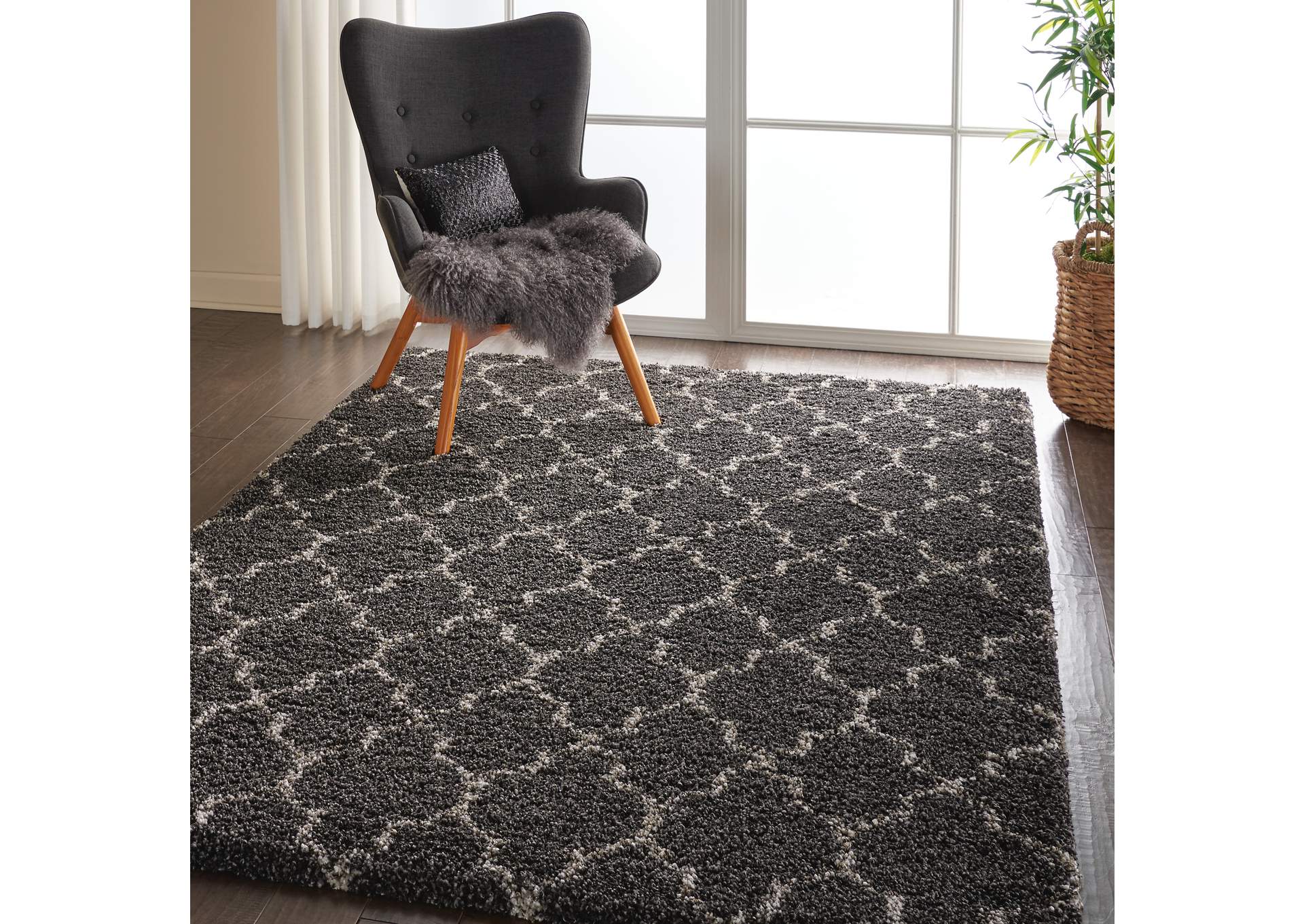 Nourison Amore AMOR2 Black 5'x8' Area Rug,Nourison