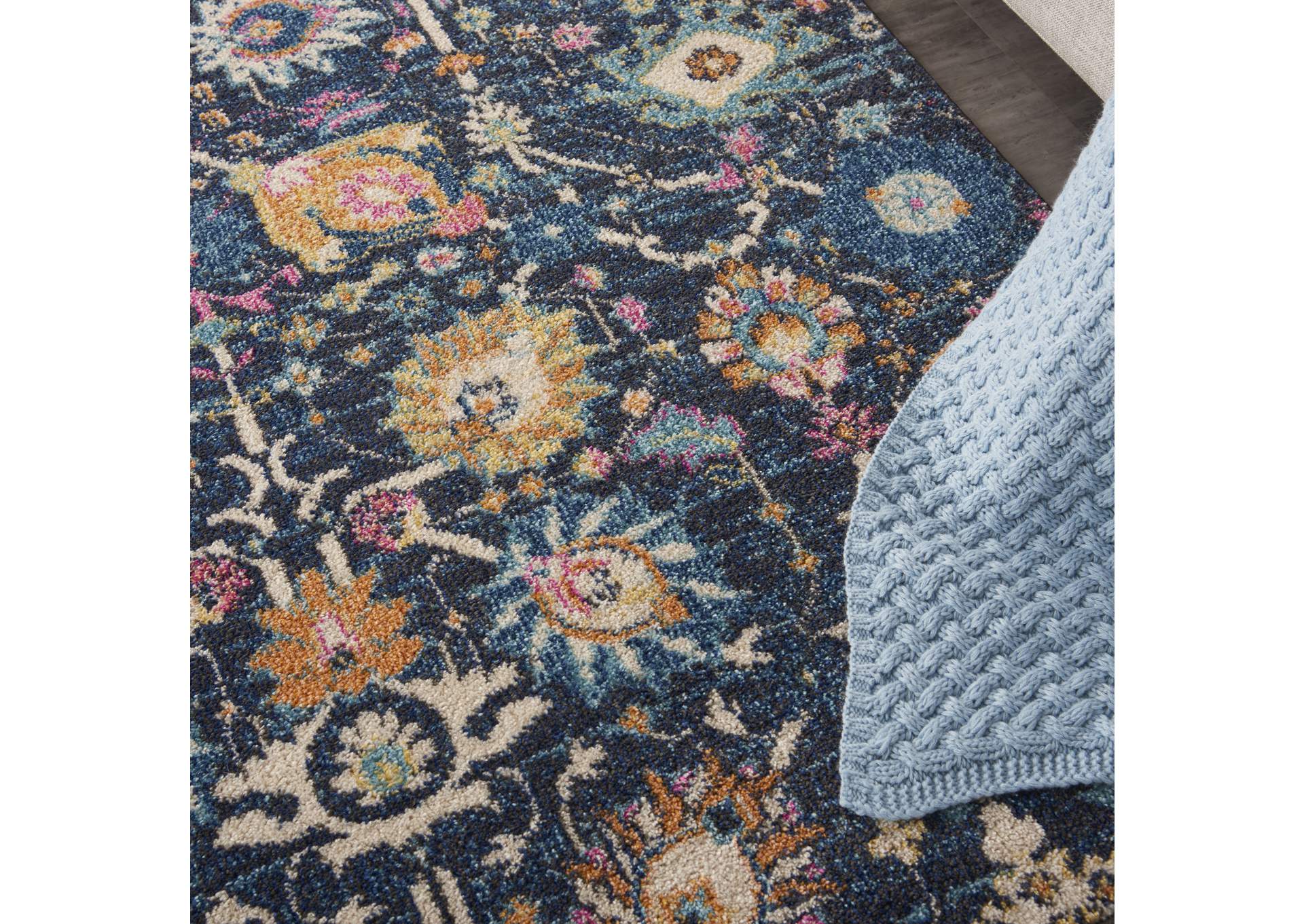 Nourison Passion 5' x 7' Navy and Blue Area Rug,Nourison