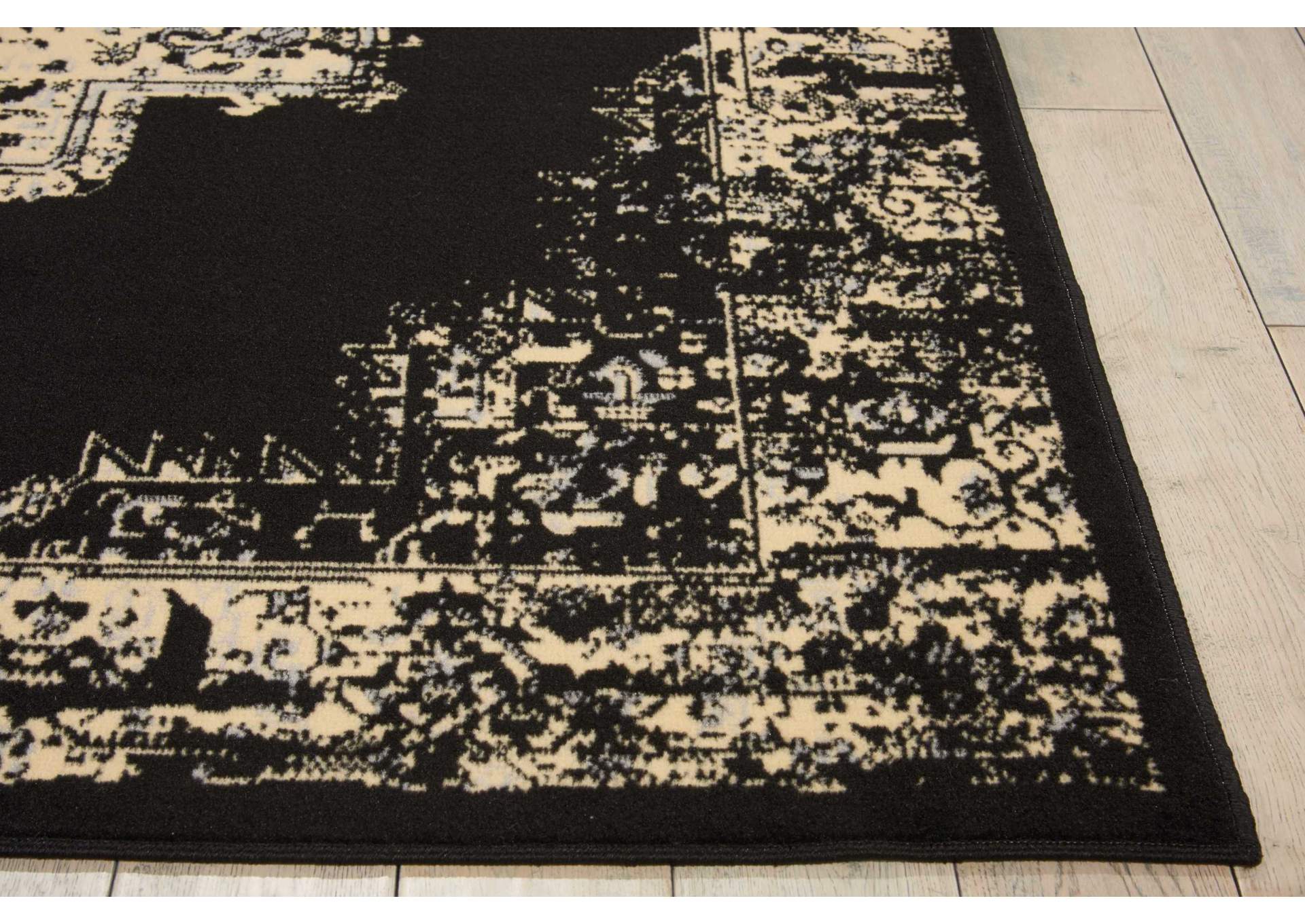 Nourison Grafix GRF14 Black and White 5'x7' Area Rug,Nourison