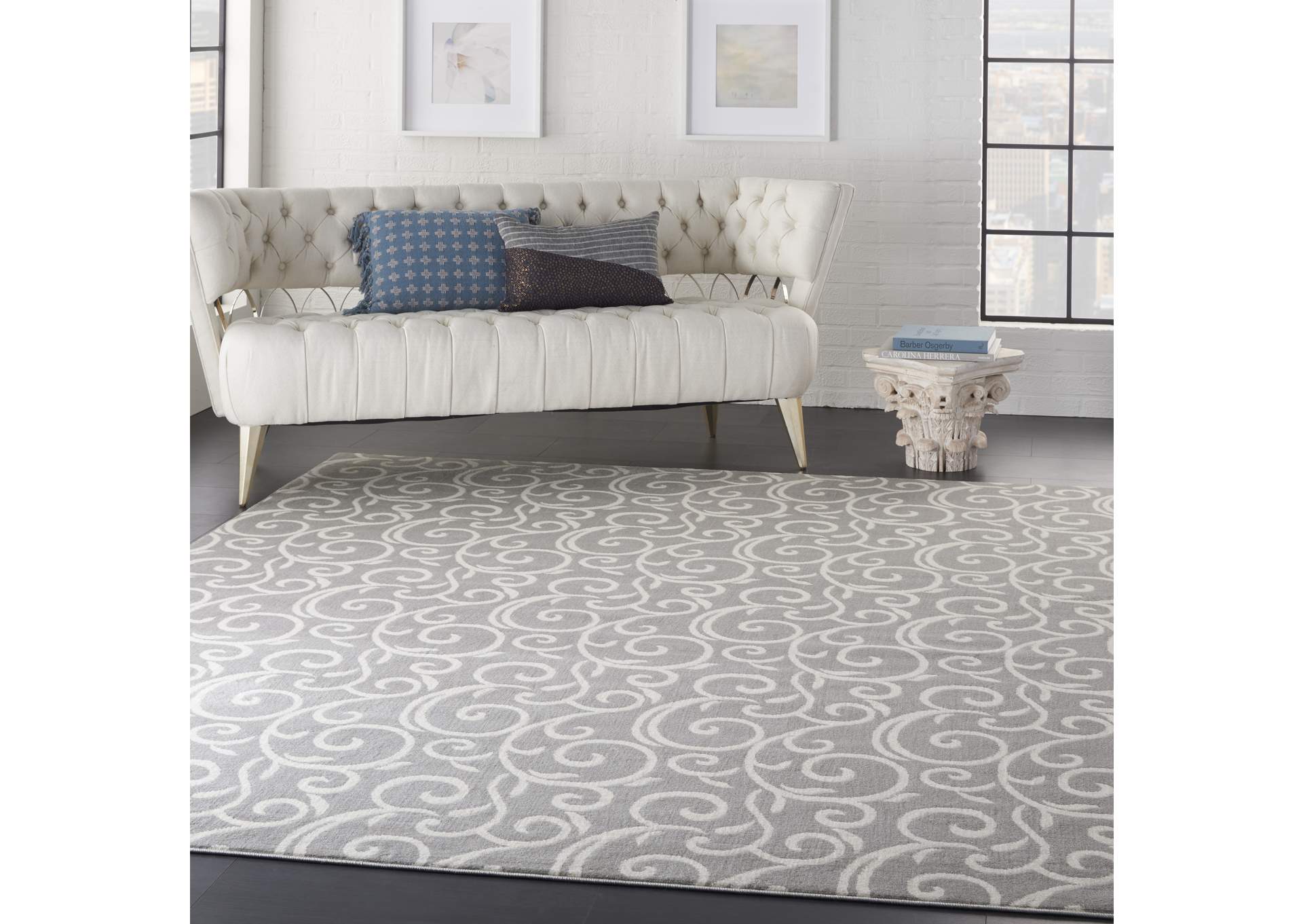 Nourison Grafix GRF19 Grey 8'x10' Large Rug,Nourison