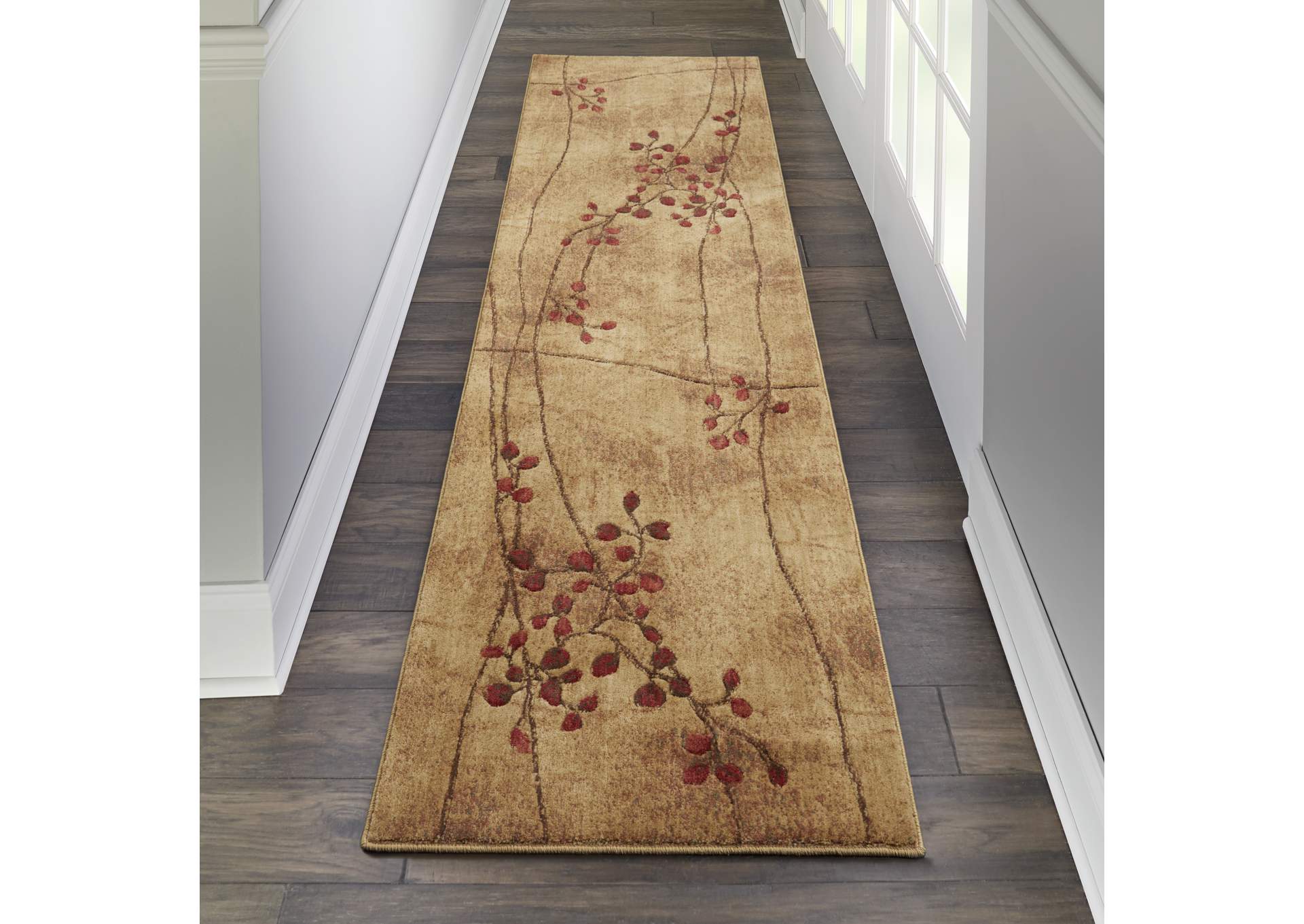 Nourison Somerset ST74 Brown 6' Runner Hallway Rug,Nourison