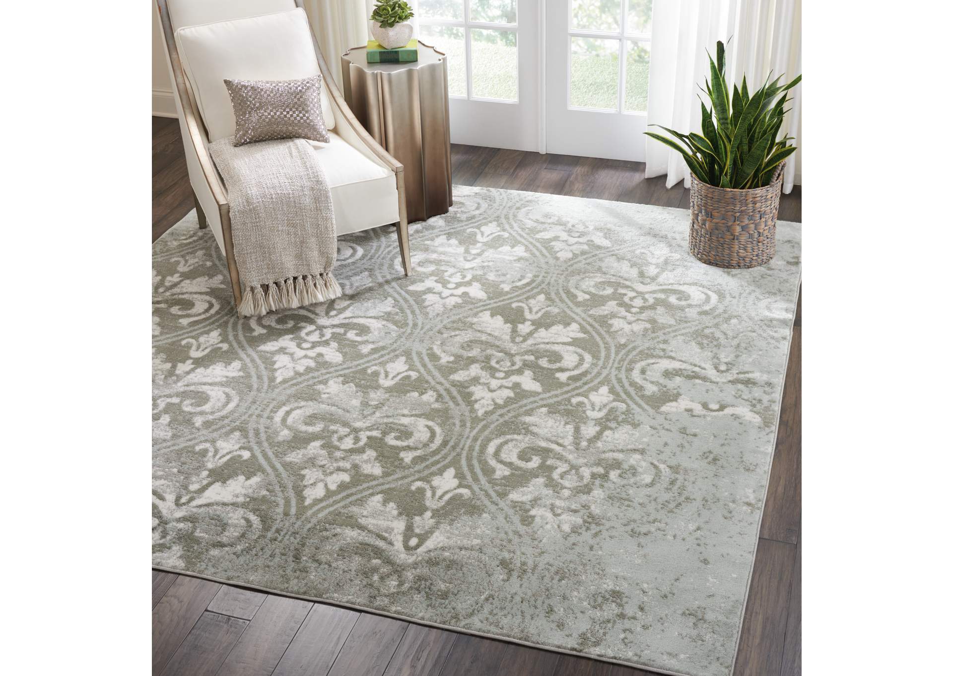 Nourison Euphoria EUP06 Grey 8' Square Large Rug,Nourison