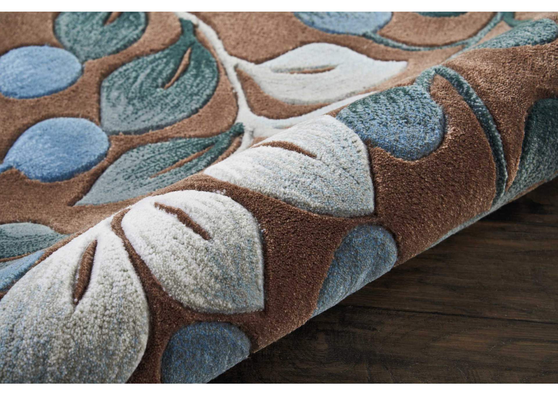 Nourison Contour CON02 Brown 5' Round Area Rug,Nourison