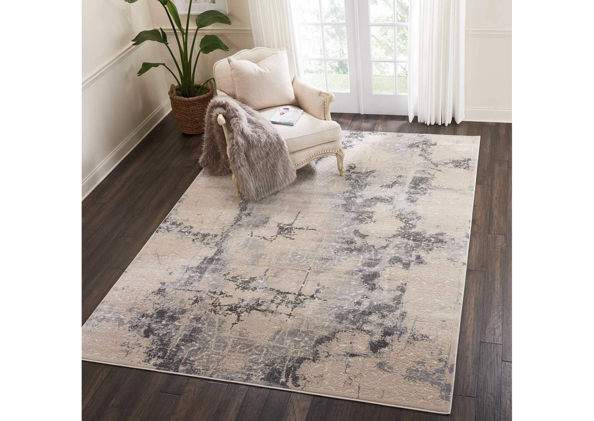 kathy ireland Home Heritage KI354 Beige 8'x11' Oversized Rug,Nourison