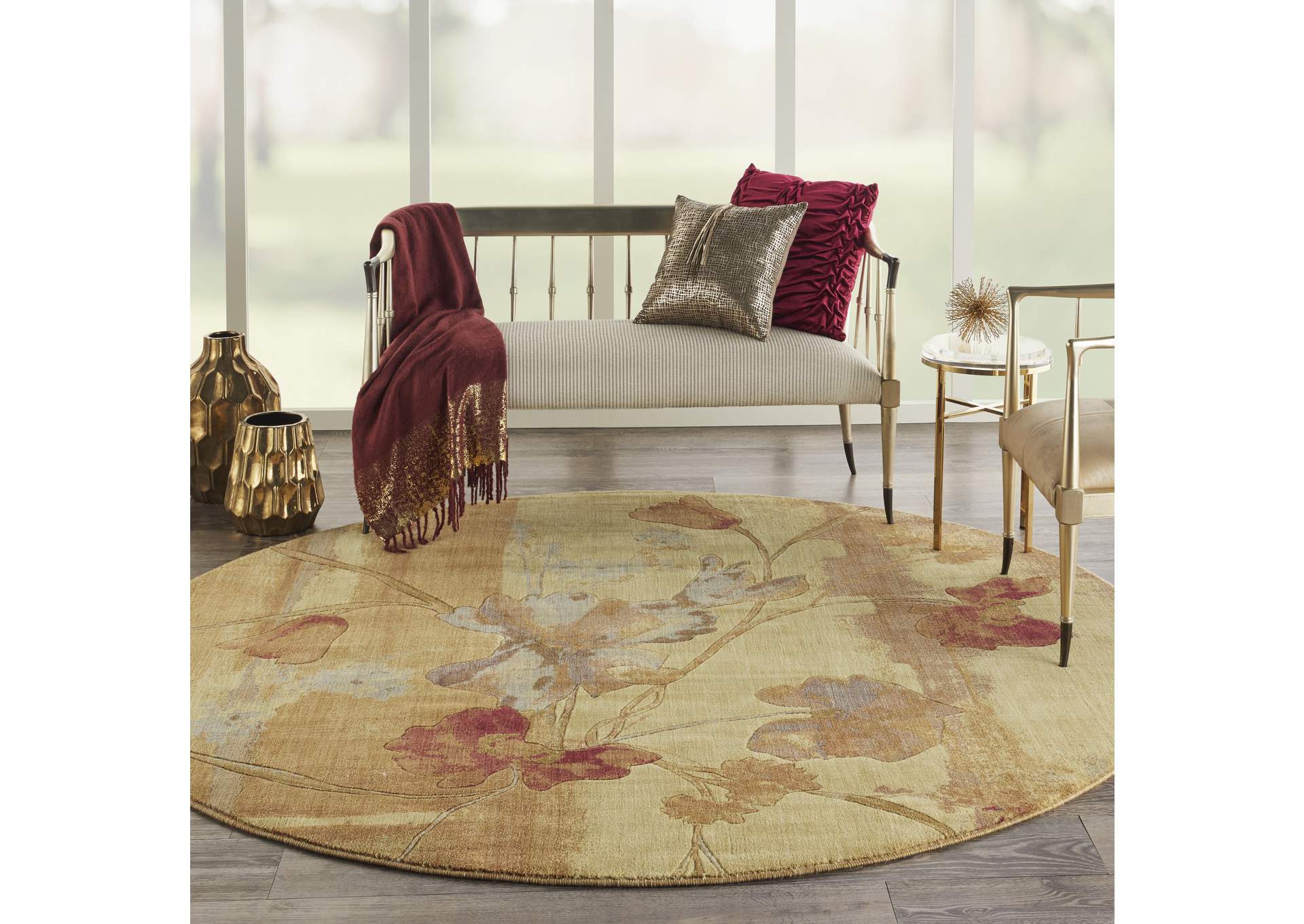Nourison Somerset ST18 Beige 8' Round Rug,Nourison