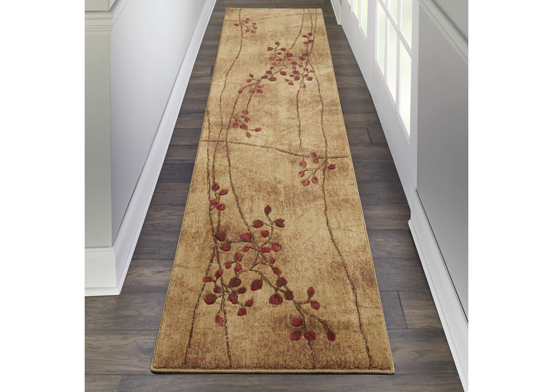 Nourison Somerset ST74 Brown 10' Runner Hallway Rug,Nourison
