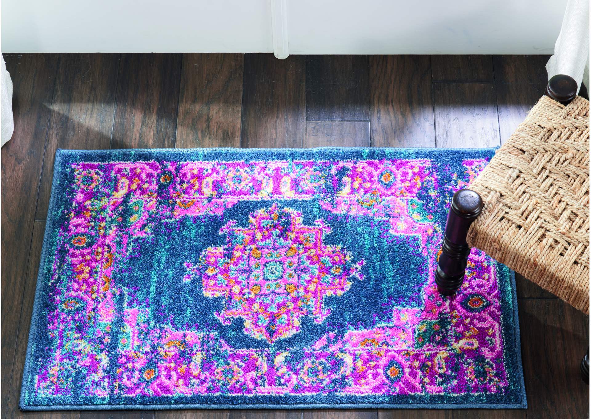 Nourison Passion 2' X 3' Blue and Pink Small Boho Area Rug,Nourison