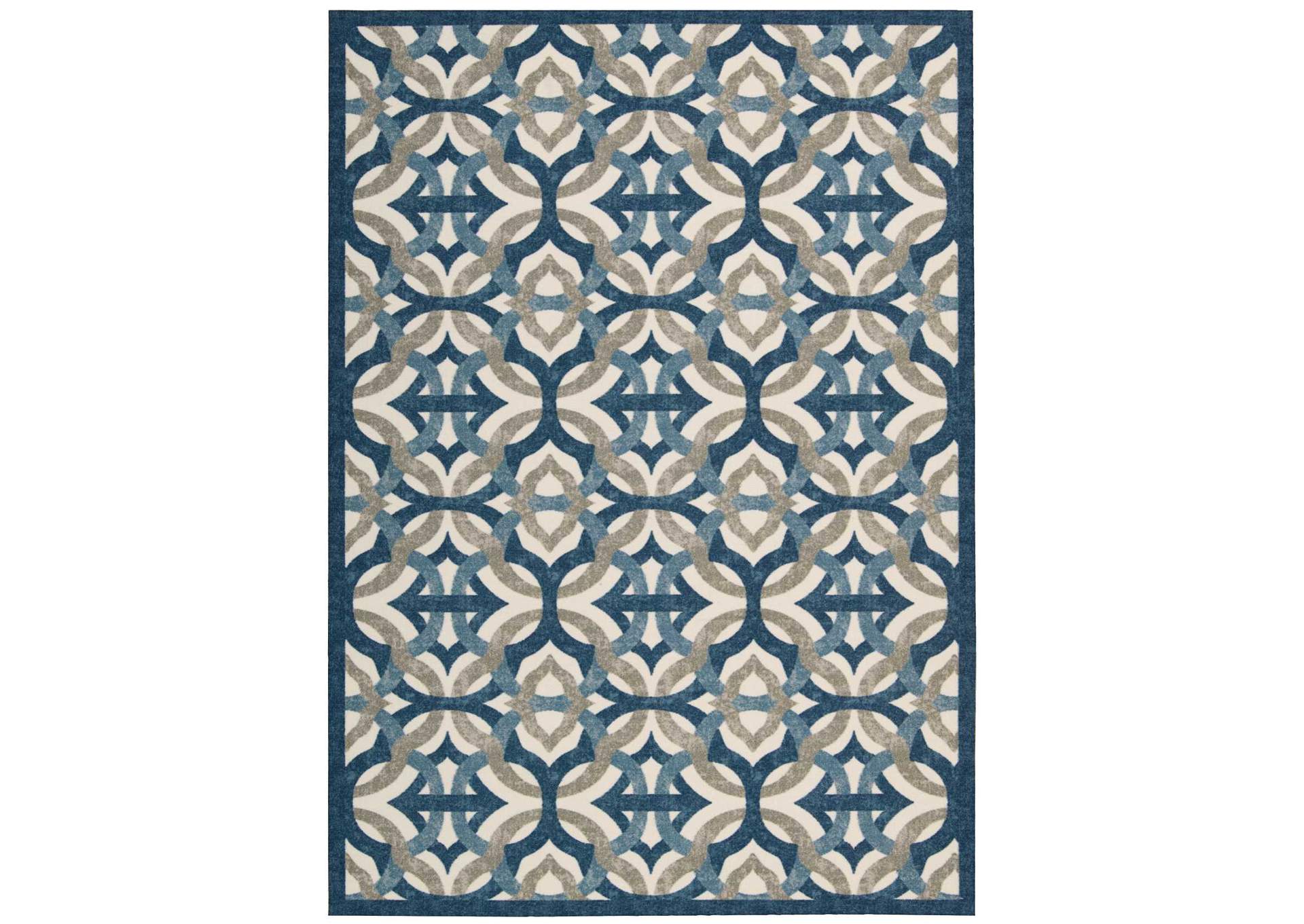 Waverly Sun N Shade SND30 Blue 8'x11' Rug,Nourison