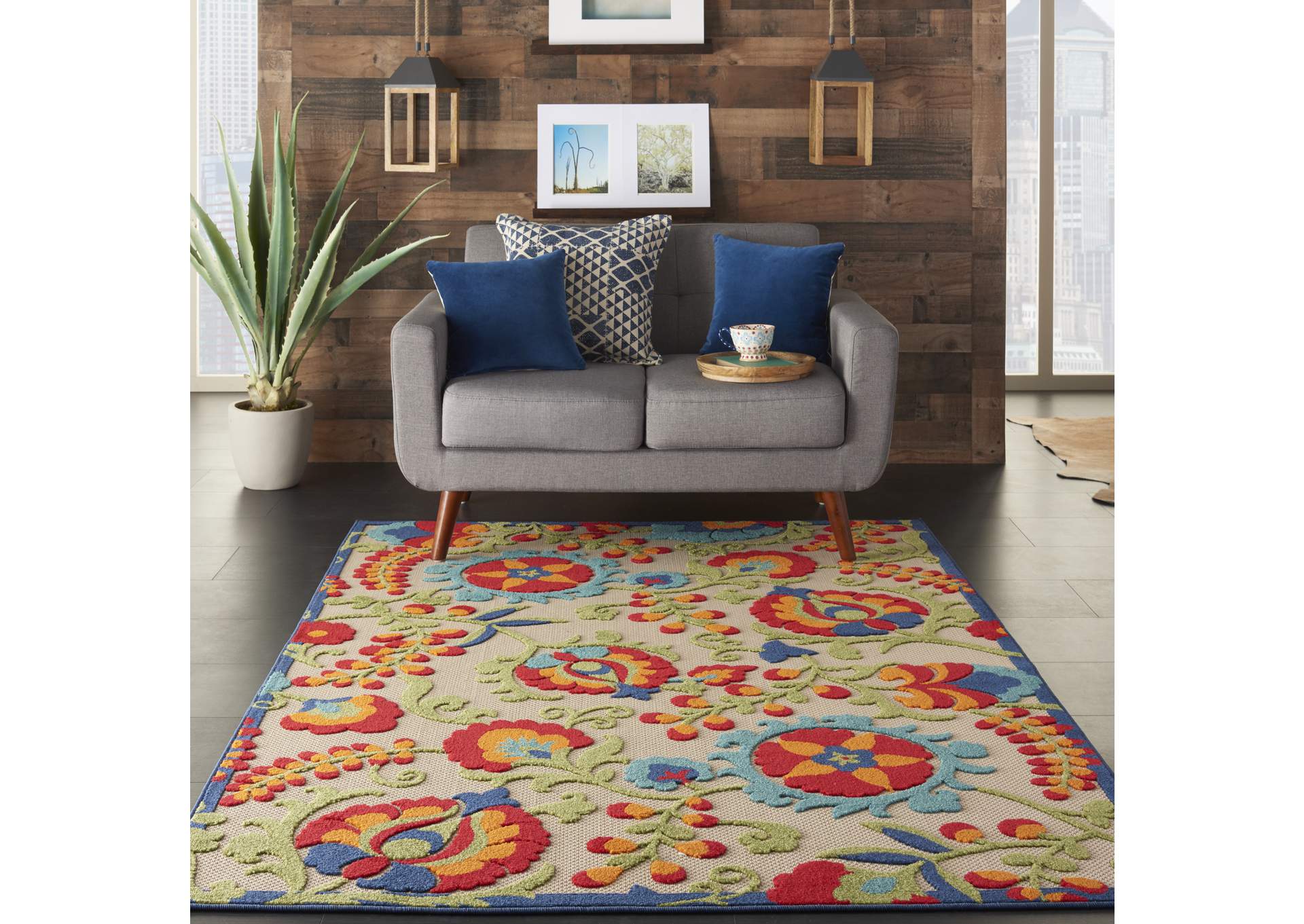 Nourison Aloha ALH17 Multicolor 5'x8' Indoor-outdoor Area Rug,Nourison
