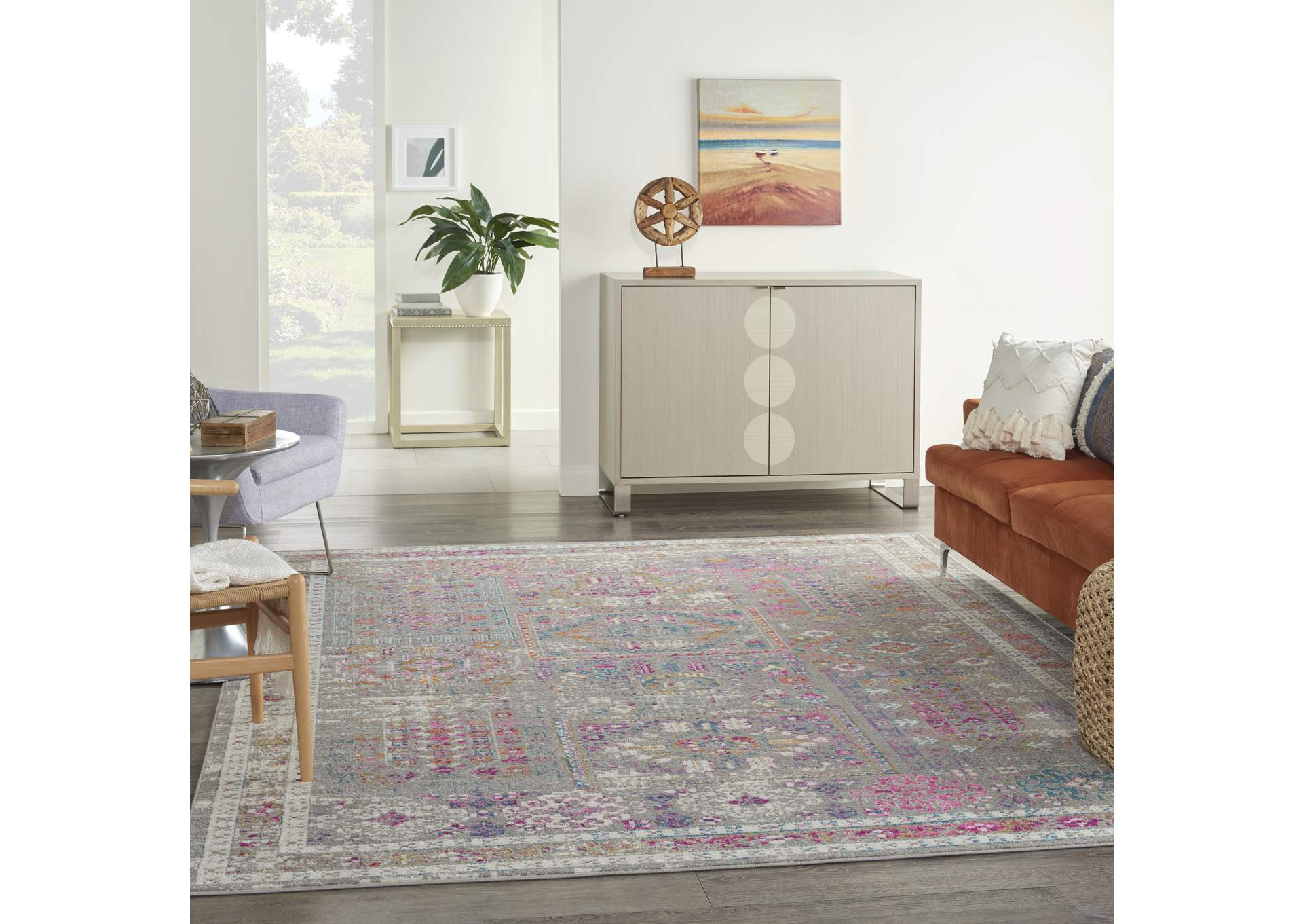 Nourison Passion 7'x10' Grey Multicolor Area Rug,Nourison