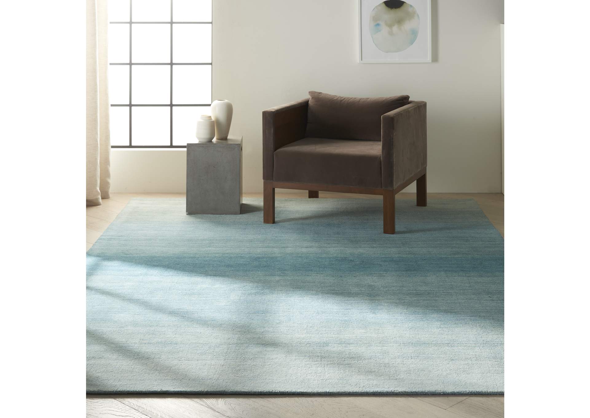 Calvin Klein Linear Glow GLO01 Blue 8'x11' Rug,Nourison