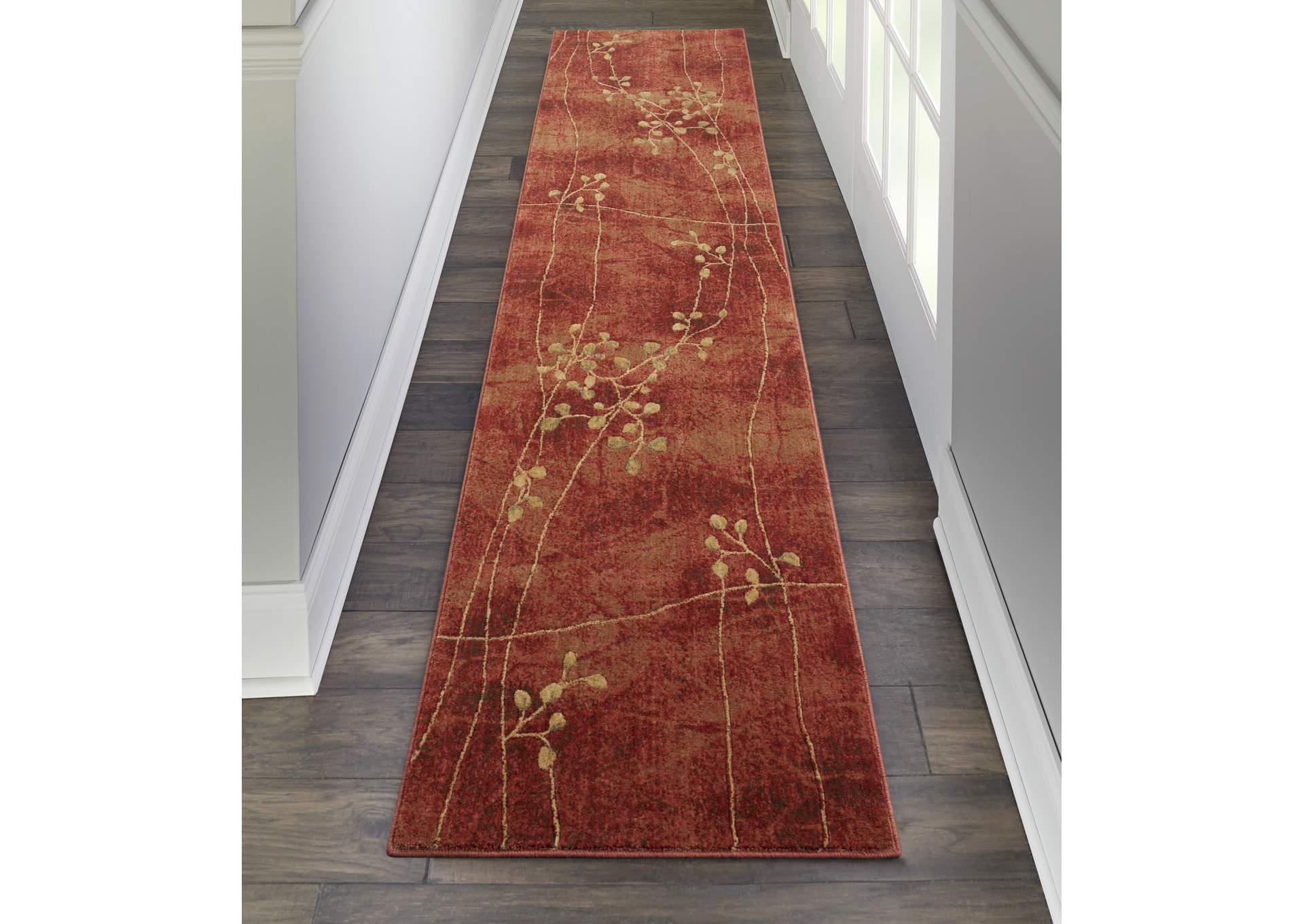 Nourison Somerset ST74 Red 10' Runner Hallway Rug,Nourison
