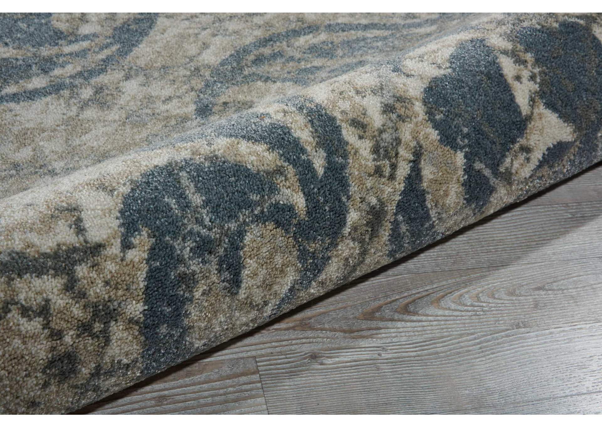 Nourison Maxell MAE10 Grey and Ivory 8' Runner Hallway Rug,Nourison