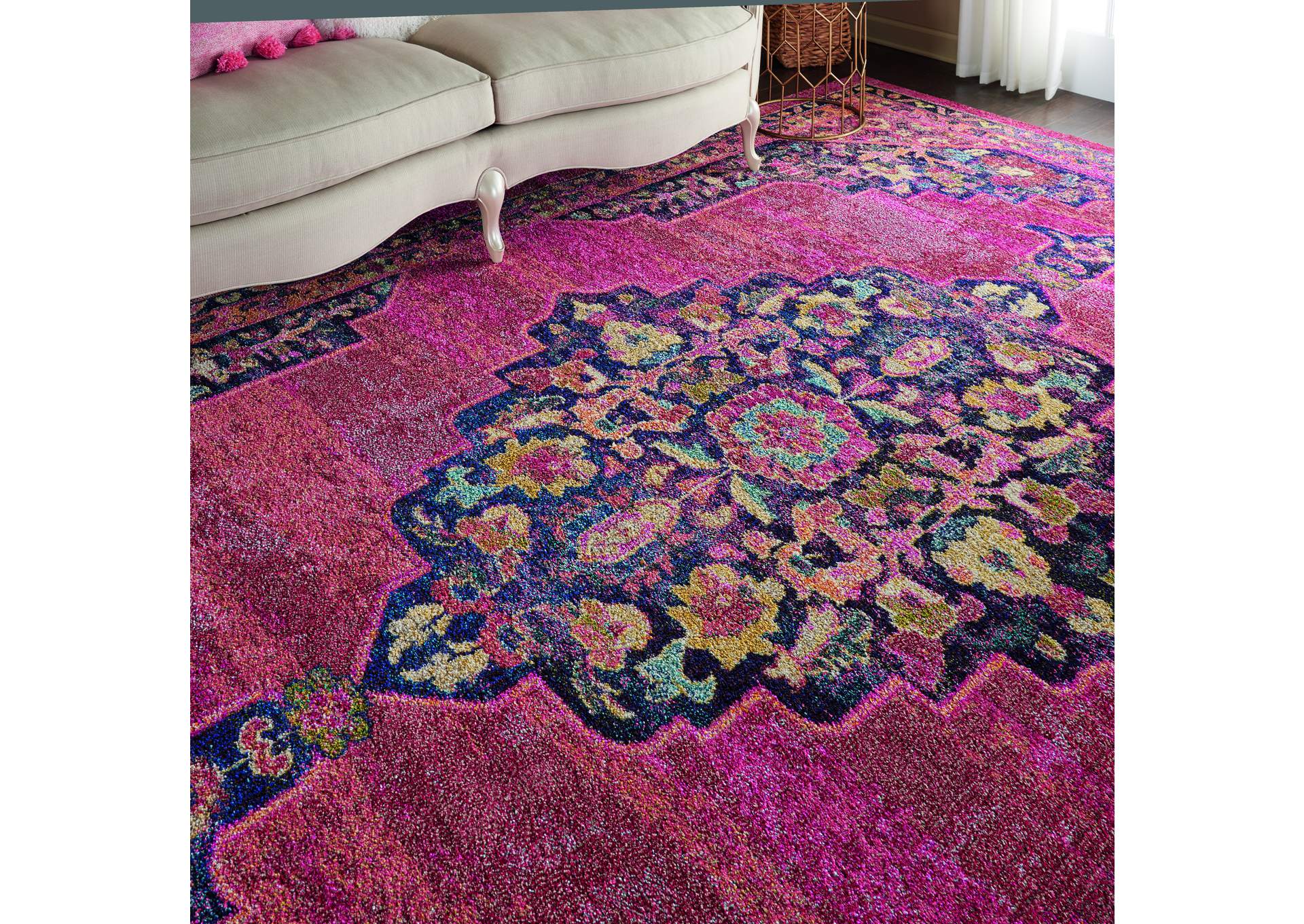 Nourison Passionate PST01 Pink Multicolor 9'x12' Oversized Rug,Nourison