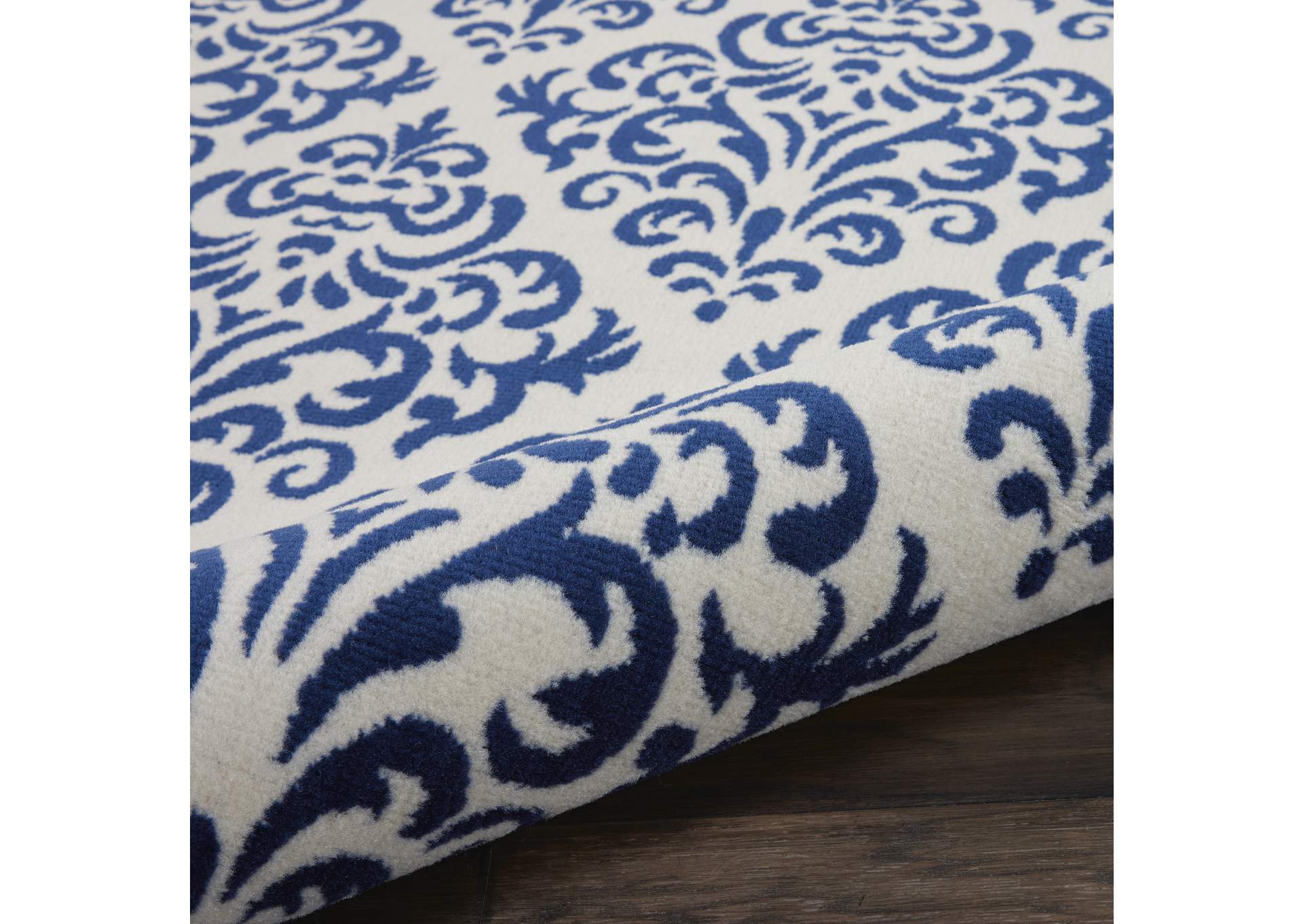 Nourison Grafix GRF06 Navy Blue and White 4'x6' Area Rug,Nourison