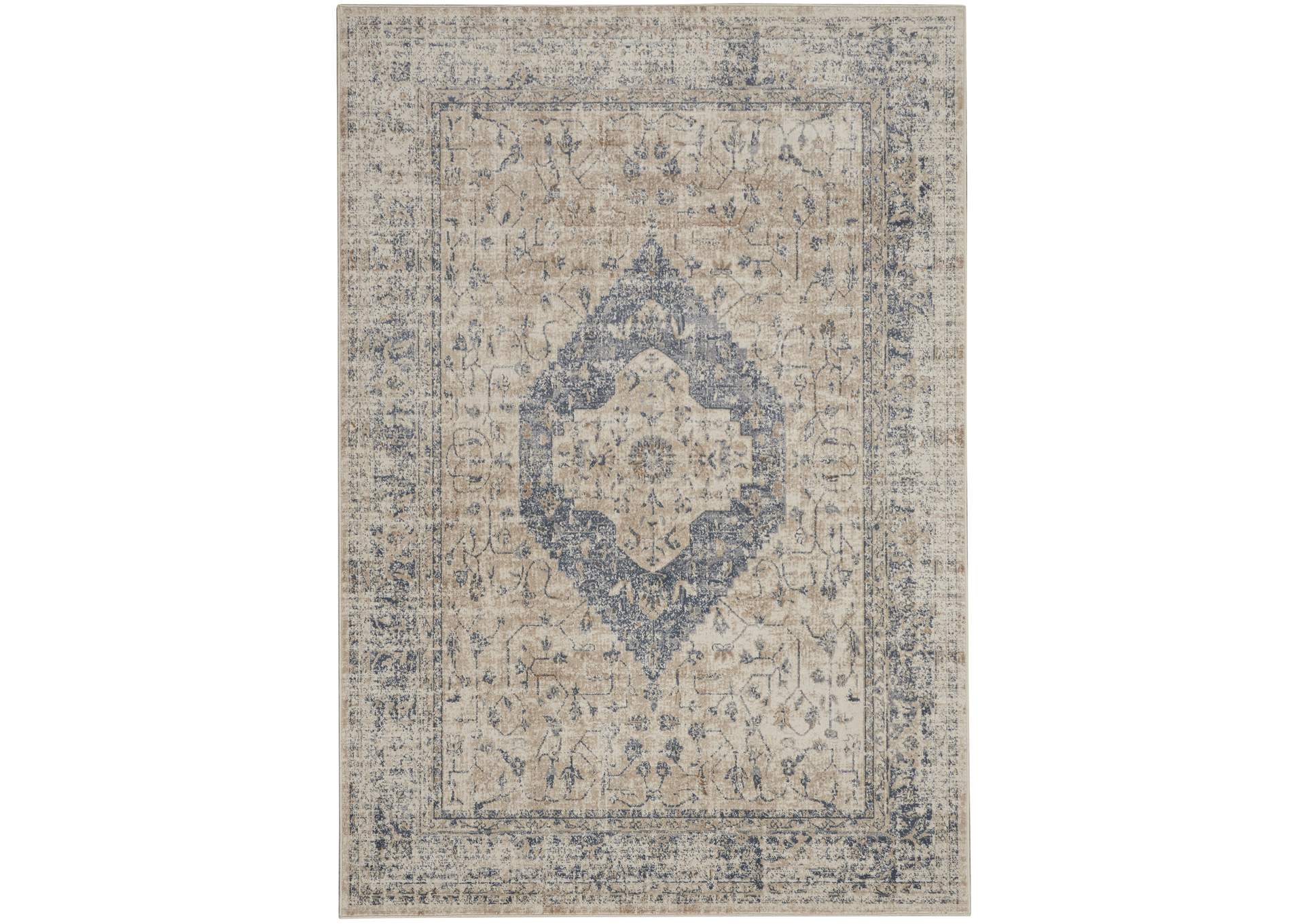 Malta by kathy ireland Home MAI11 Ivory/Blue 5'x8' Area Rug,Nourison