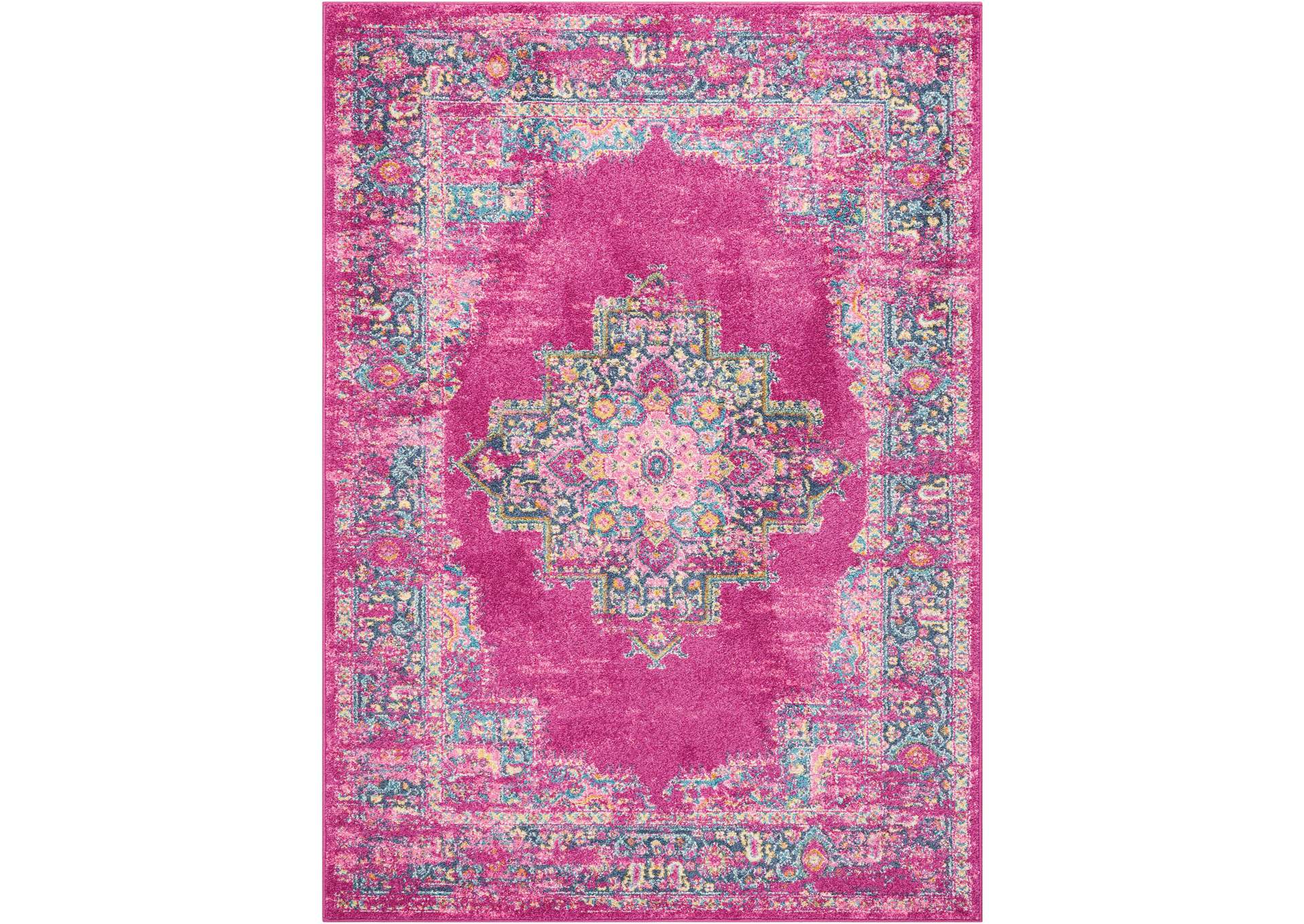 Nourison Passion PSN03 Pink 5'x7' Boho Area Rug,Nourison