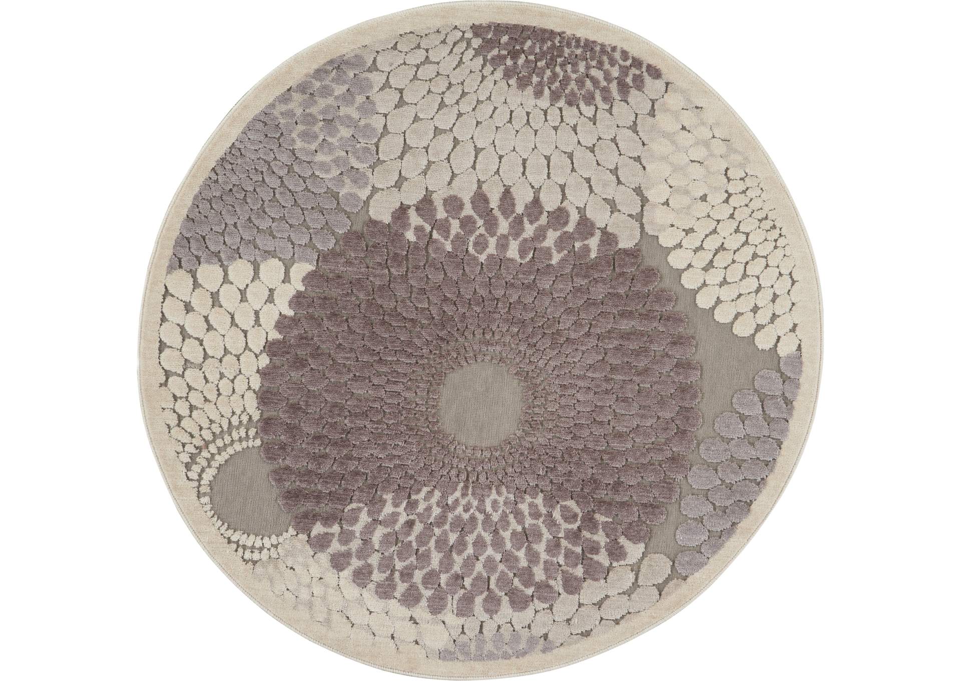 Nourison Graphic Illusions GIL04 Grey 4' Round Area Rug,Nourison