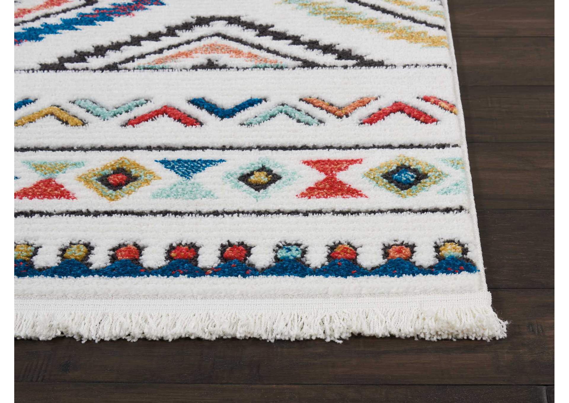 Nourison South Western NAV06 White Multicolor 4'x6' Area Rug,Nourison