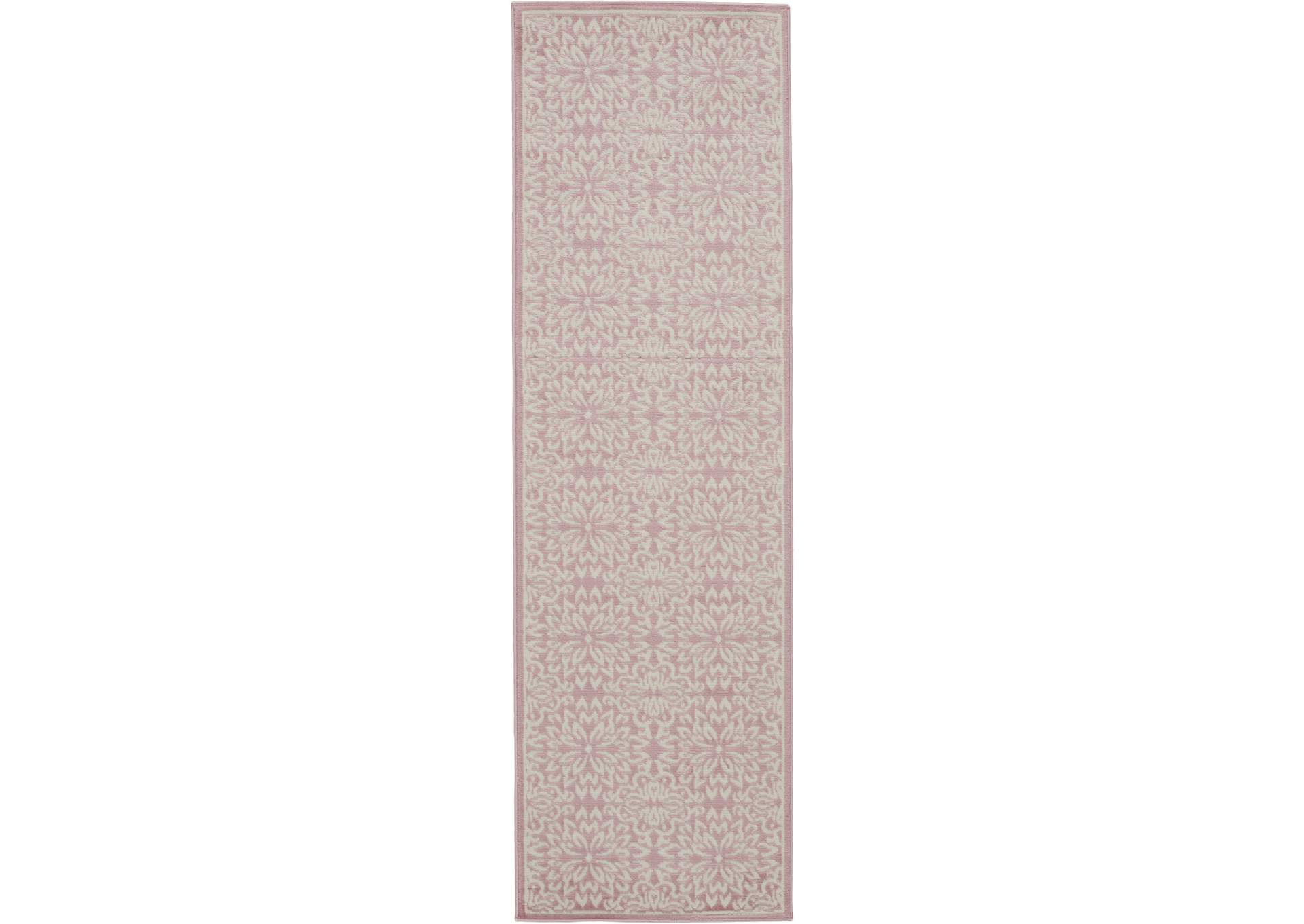 Nourison Jubilant JUB06 Pink 7' Runner Low-pile Hallway Rug,Nourison