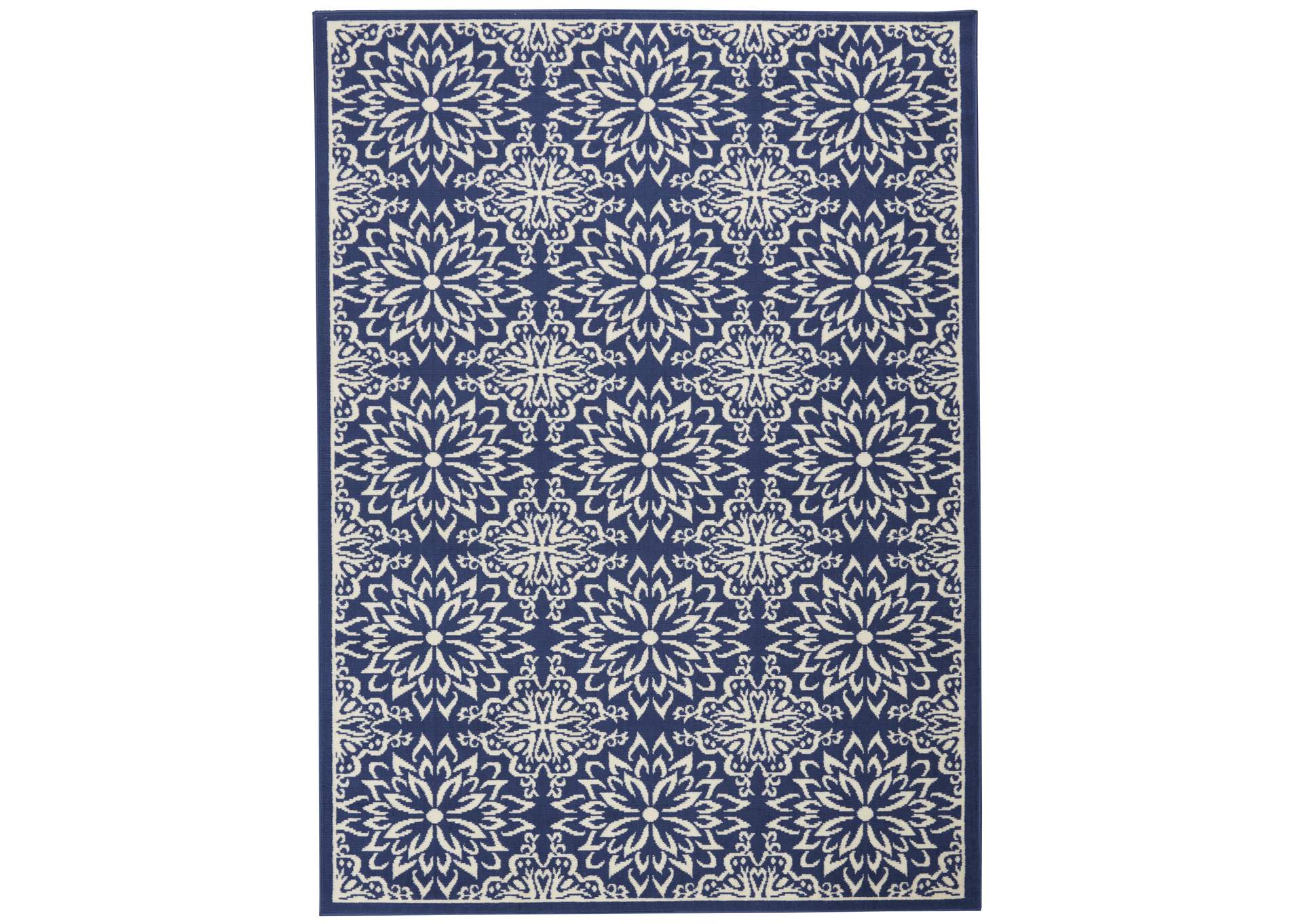 Nourison Jubilant 6' x 9' Navy Ivory Transitional Area Rug,Nourison