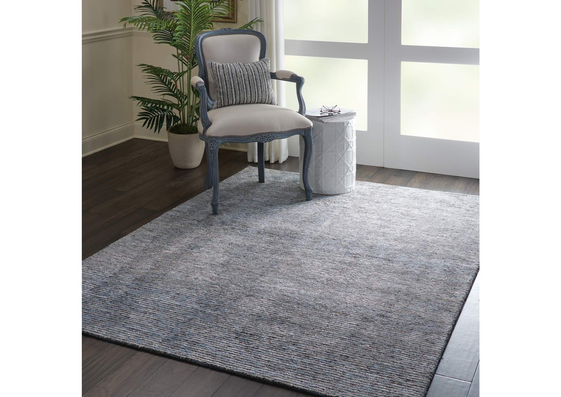 Nourison Ellora ELL03 Slate Grey 5'x8' Modern Area Rug,Nourison