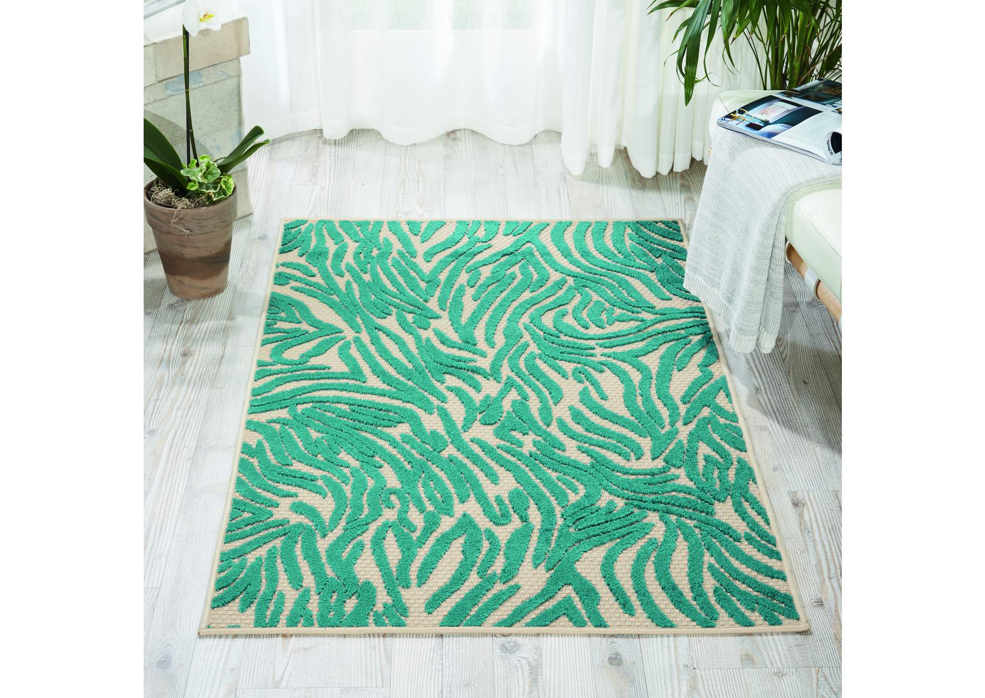 Nourison Aloha ALH04 Blue 3'x4' Indoor-outdoor Area Rug,Nourison