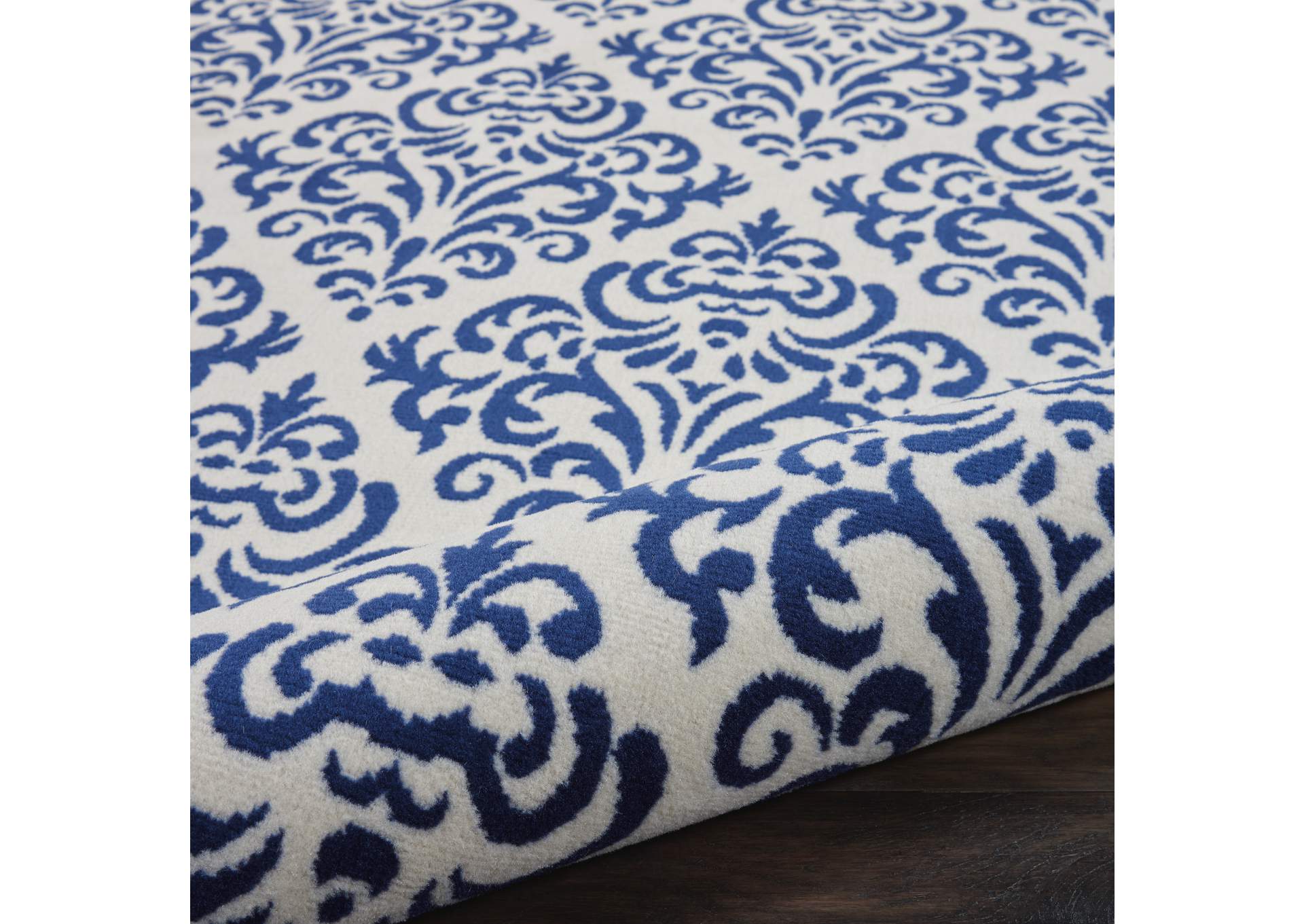 Nourison Grafix GRF06 Navy Blue and White 6'x9' Area Rug,Nourison