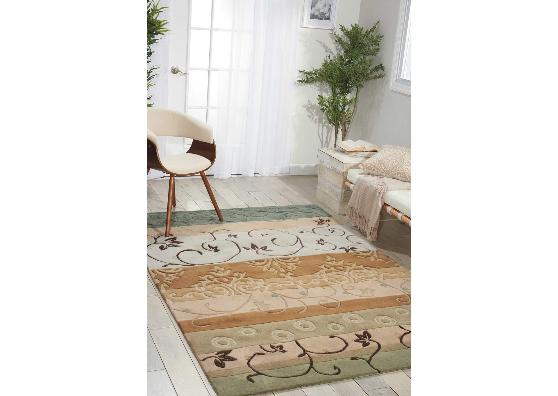 Nourison Contour CON10 Green 5'x8' Area Rug,Nourison