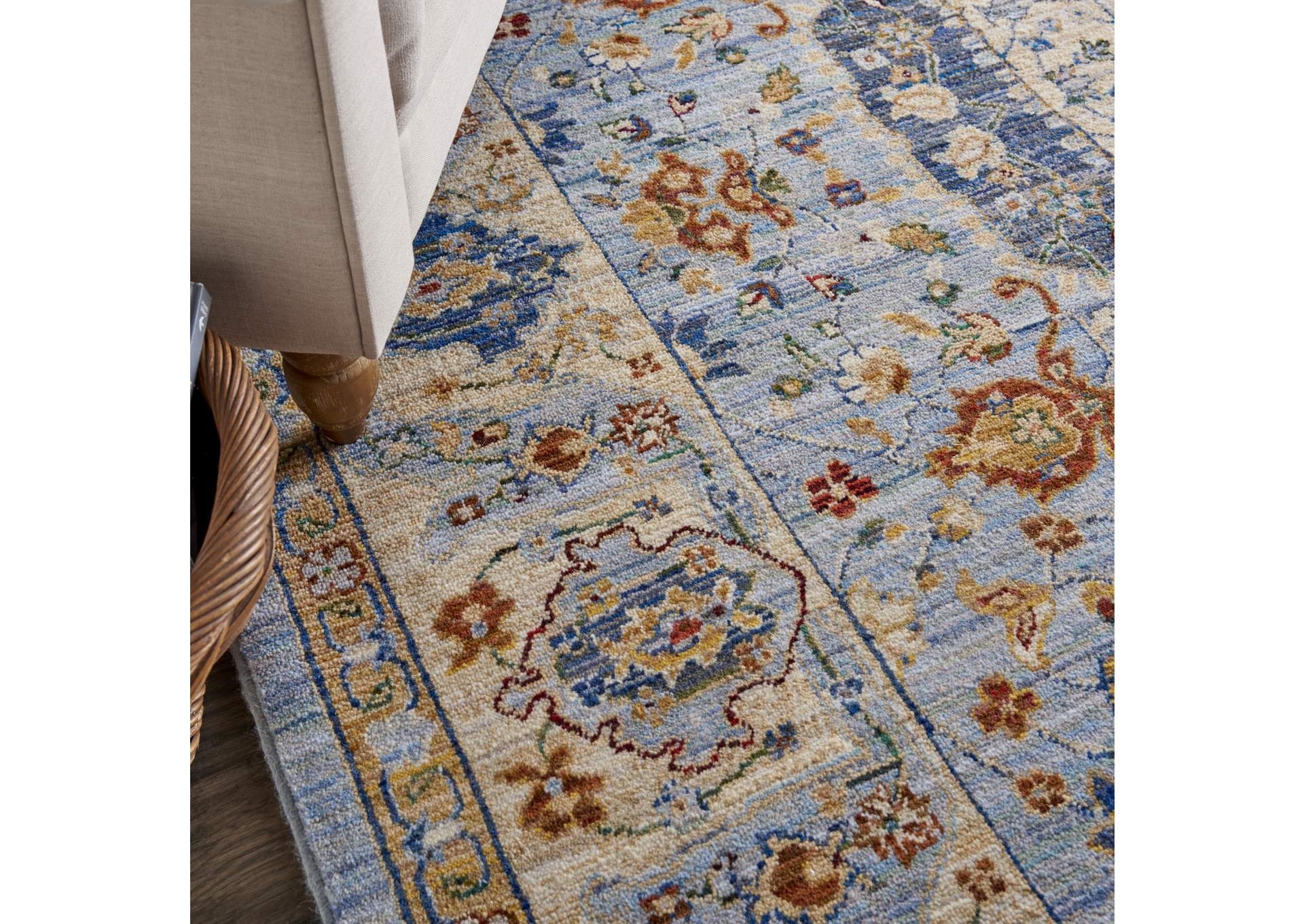 Nourison Majestic 10'x13' Light Blue Multicolor Persian Area Rug,Nourison