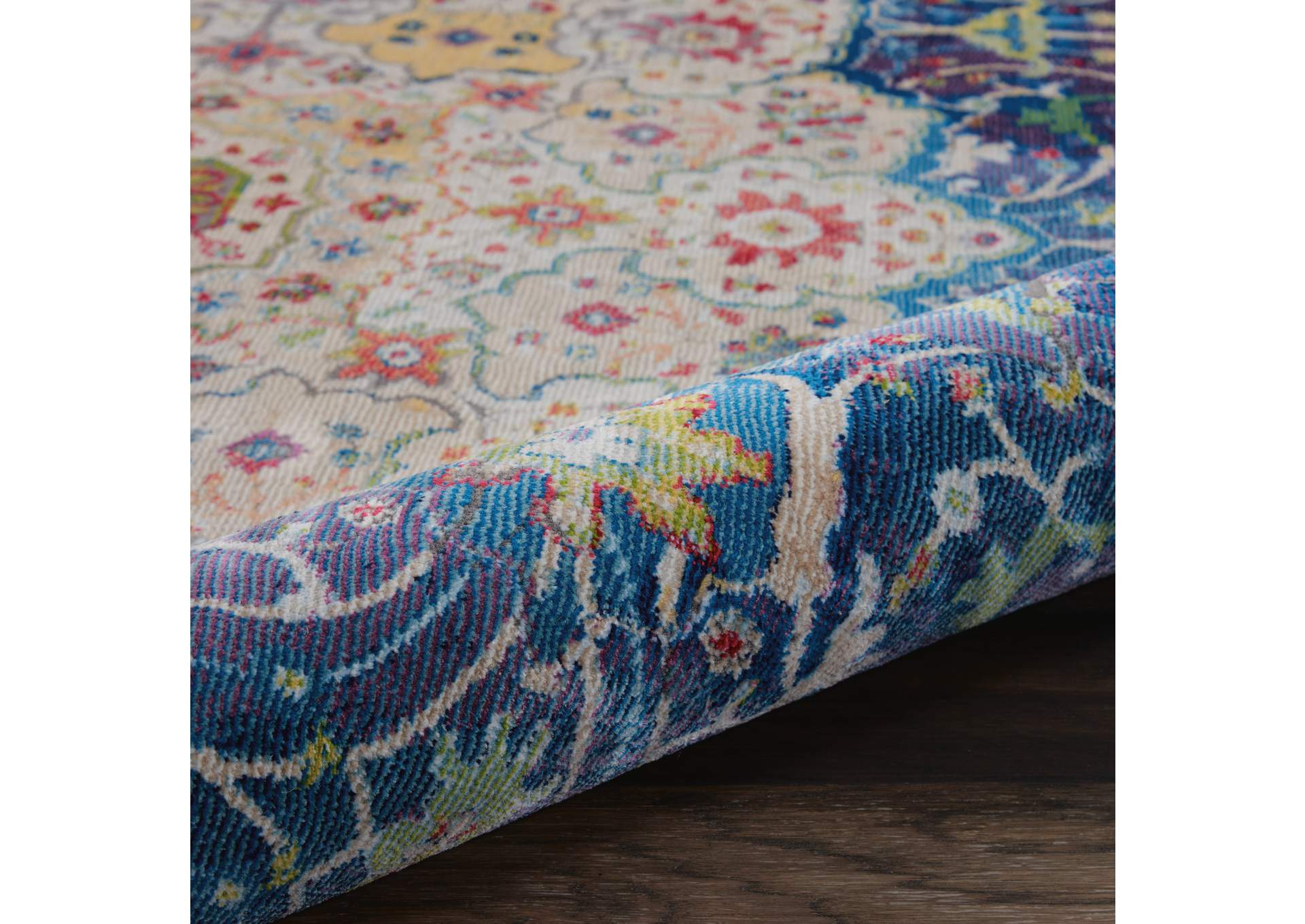 Nourison Ankara Global ANR03 Blue 6' Round Oushak Area Rug,Nourison