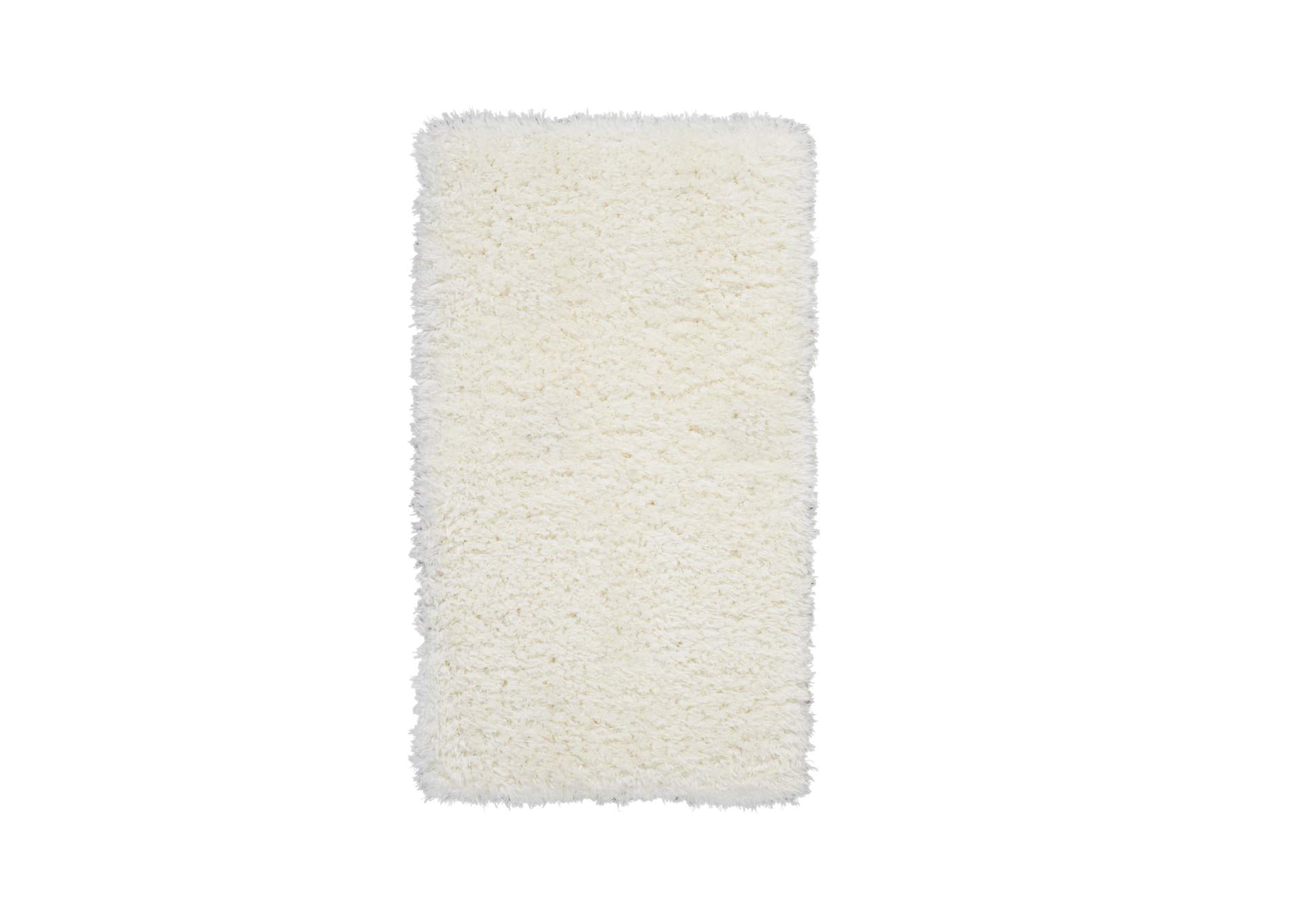 Nourison Luxe Shag 2' X 4' White Plush Area Rug,Nourison