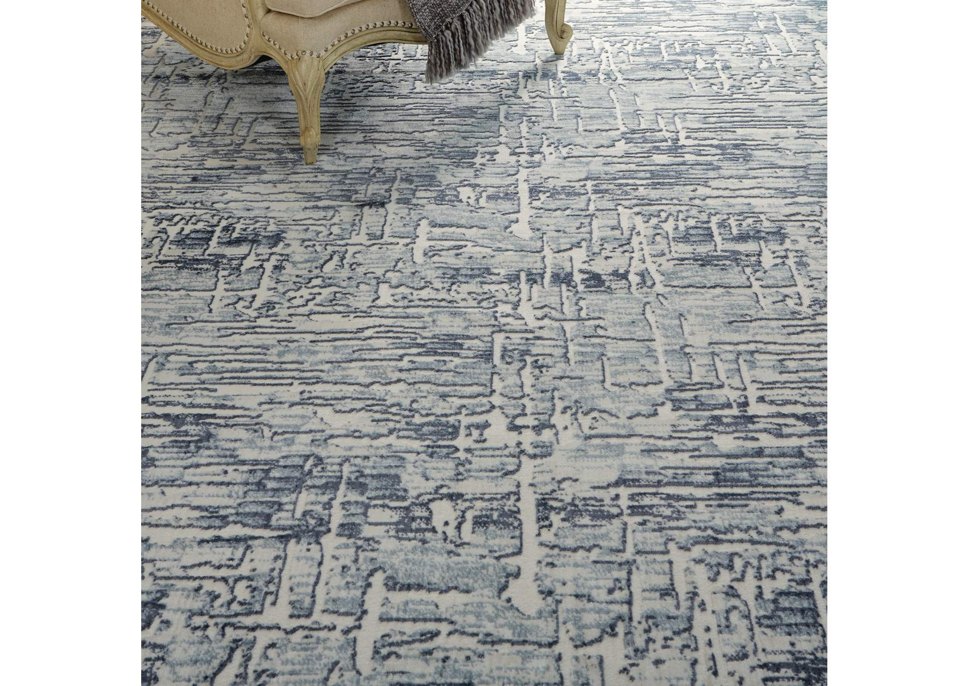 Nourison Urban Chic URC01 Grey and Slate 8'x10' Large Rug,Nourison