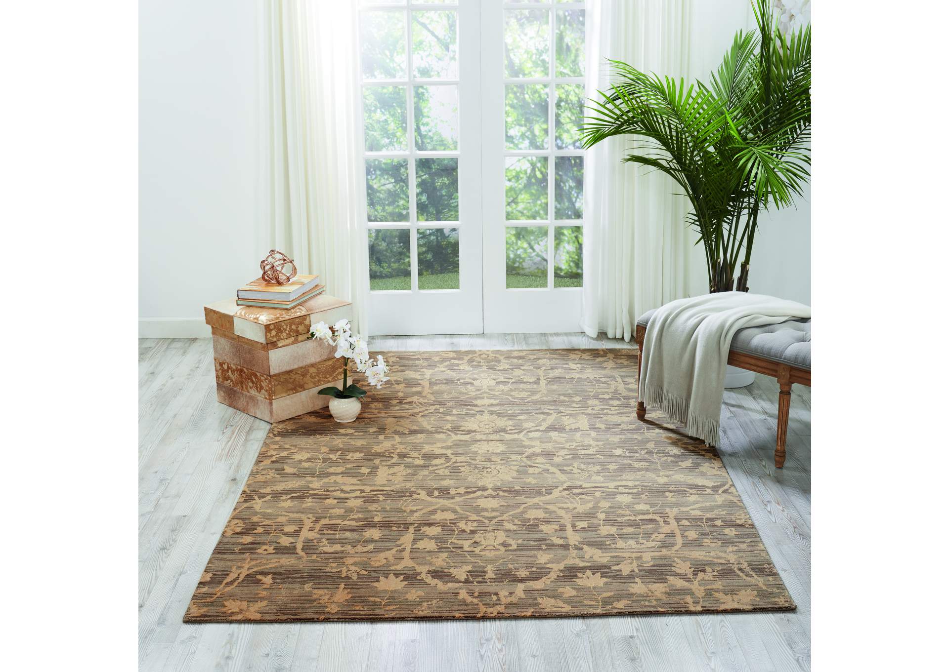 Nourison Silk Elements SKE22 Beige 5'x8' Area Rug,Nourison
