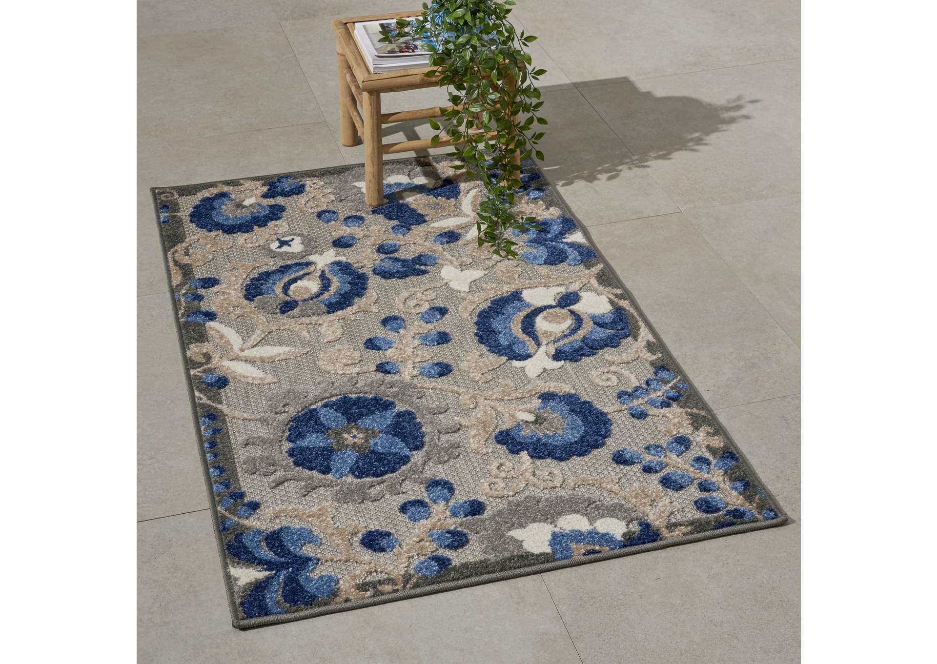Nourison Aloha 3'x4' Blue Patio Area Rug,Nourison
