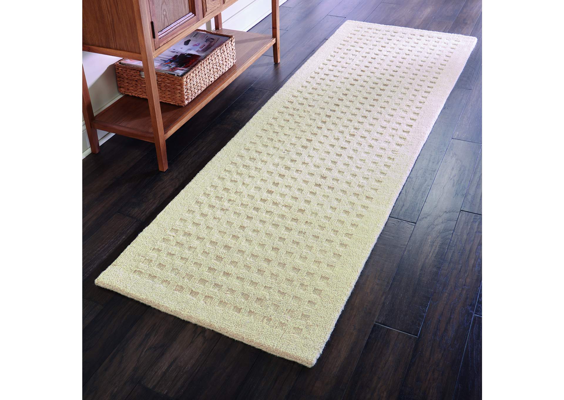 Nourison Marana MNN01 White 8' Runner Wool Hallway Rug,Nourison