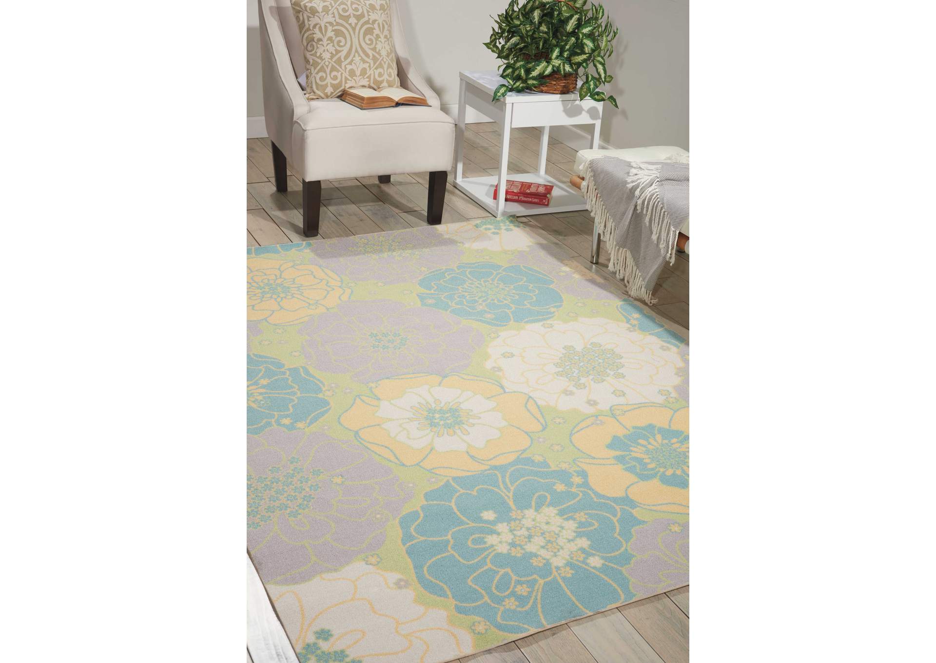 Nourison Home & Garden RS021 Green 5'x8' Area Rug,Nourison