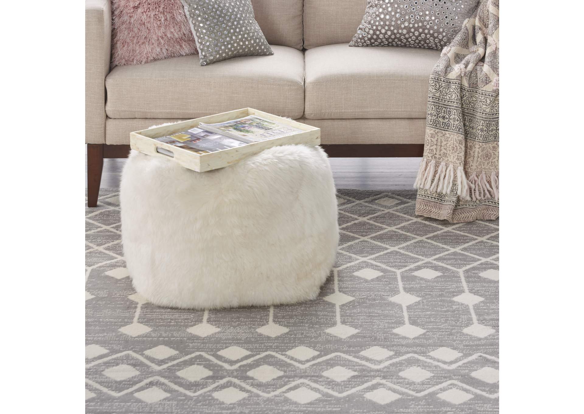 Nourison Grafix 8'x10' Grey Area Rug,Nourison