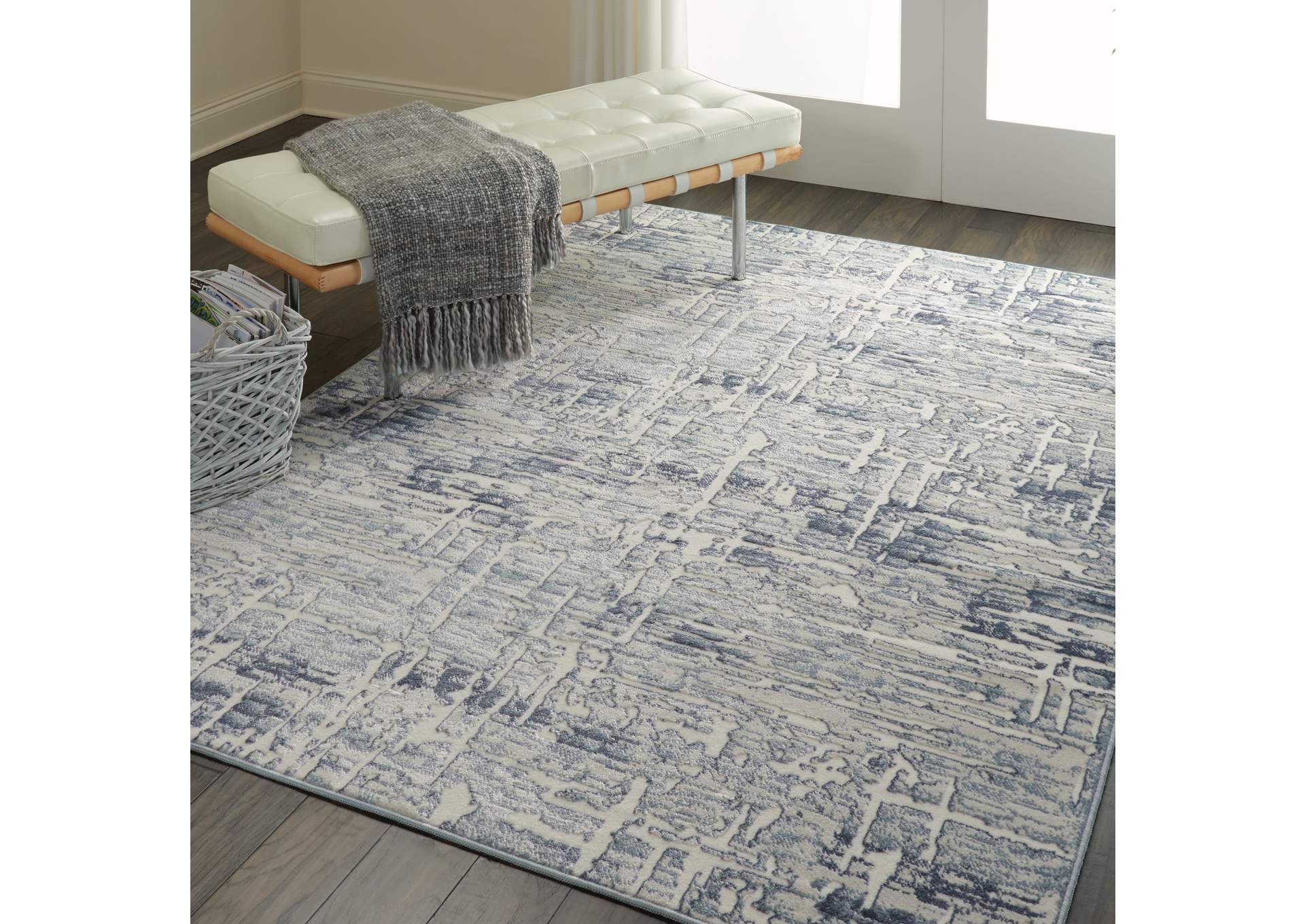 Nourison Urban Chic URC01 Grey and Slate 5'x7' Abstract Area Rug,Nourison